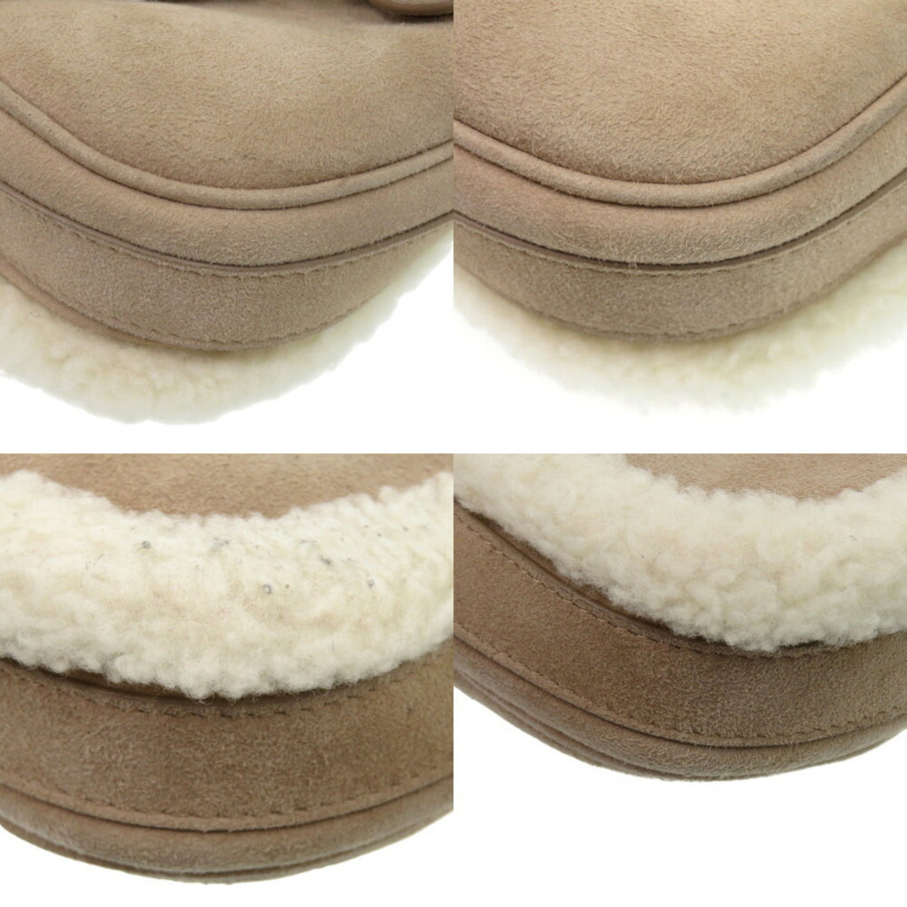 CRD Dior Bobby Shearling Suede Mouton Beige Shoulder Bag 0340