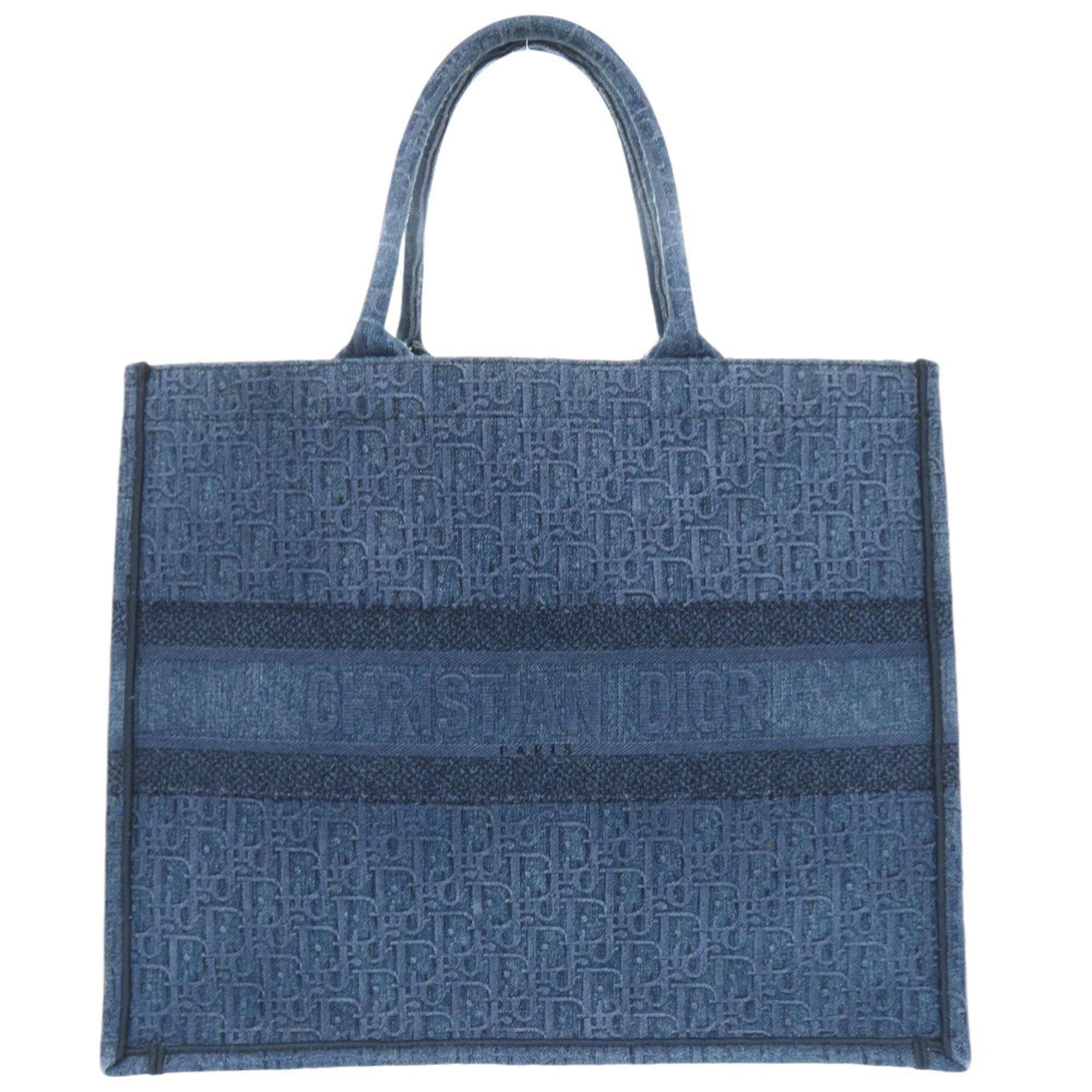 CRD Dior Oblique Book Tote Large M1286ZWAL Denim Blue Bag 0150