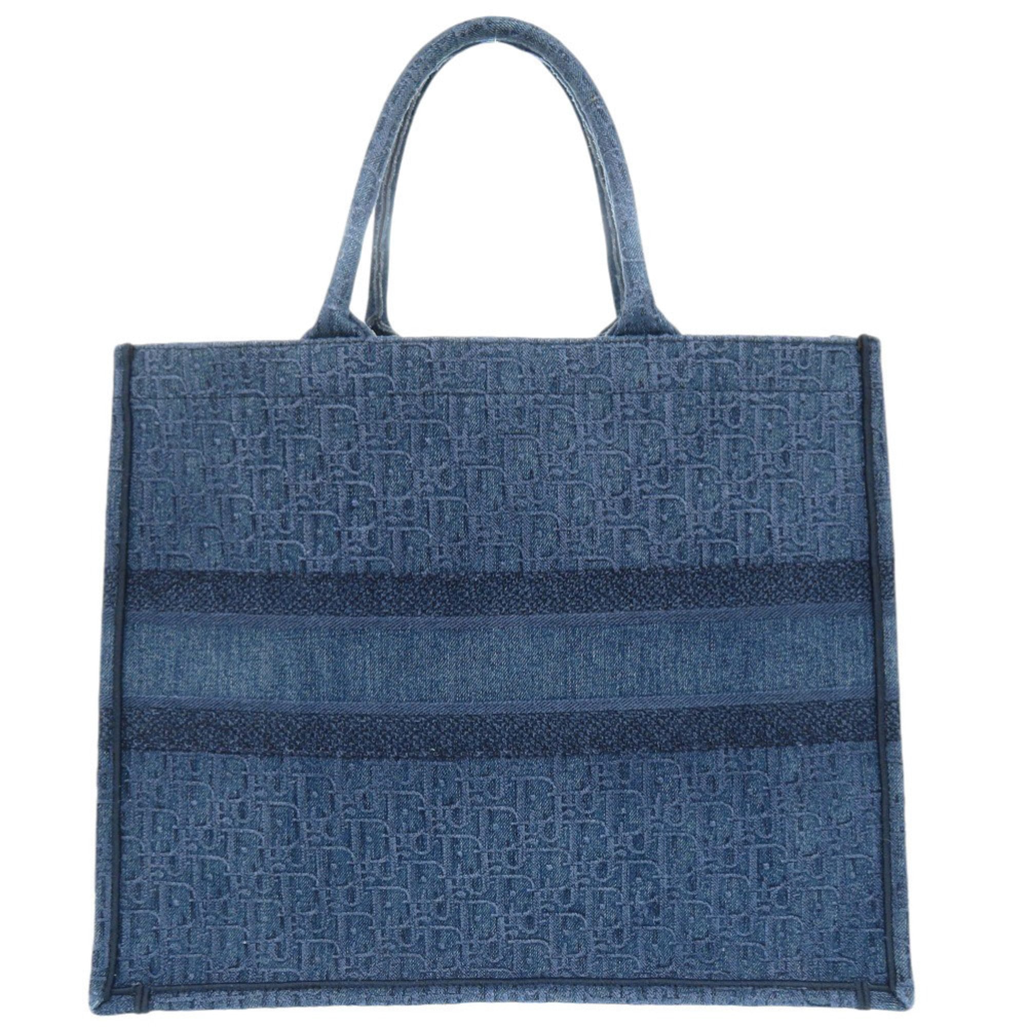 CRD Dior Oblique Book Tote Large M1286ZWAL Denim Blue Bag 0150