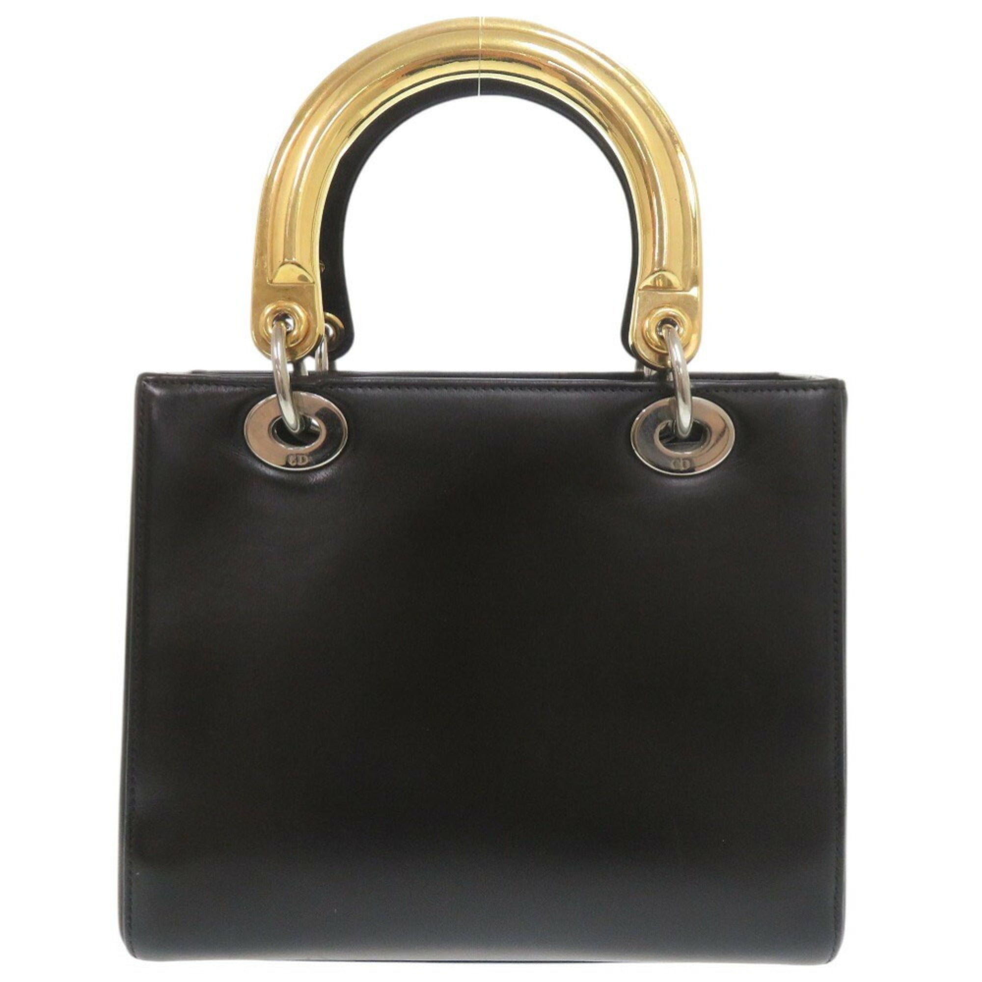 CRD Dior Lady Leather Black Multicolor Handbag Shoulder Bag 0786