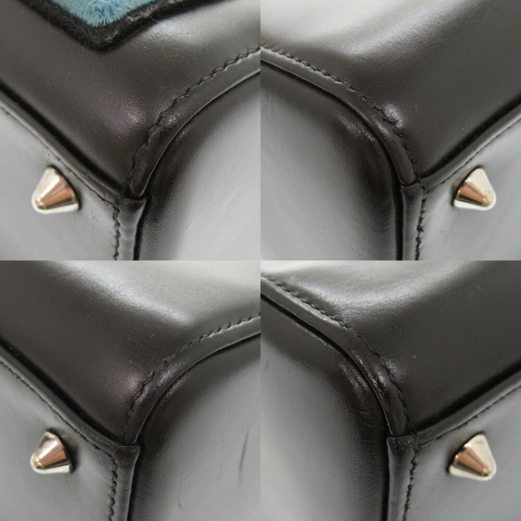CRD Dior Lady Leather Black Multicolor Handbag Shoulder Bag 0786