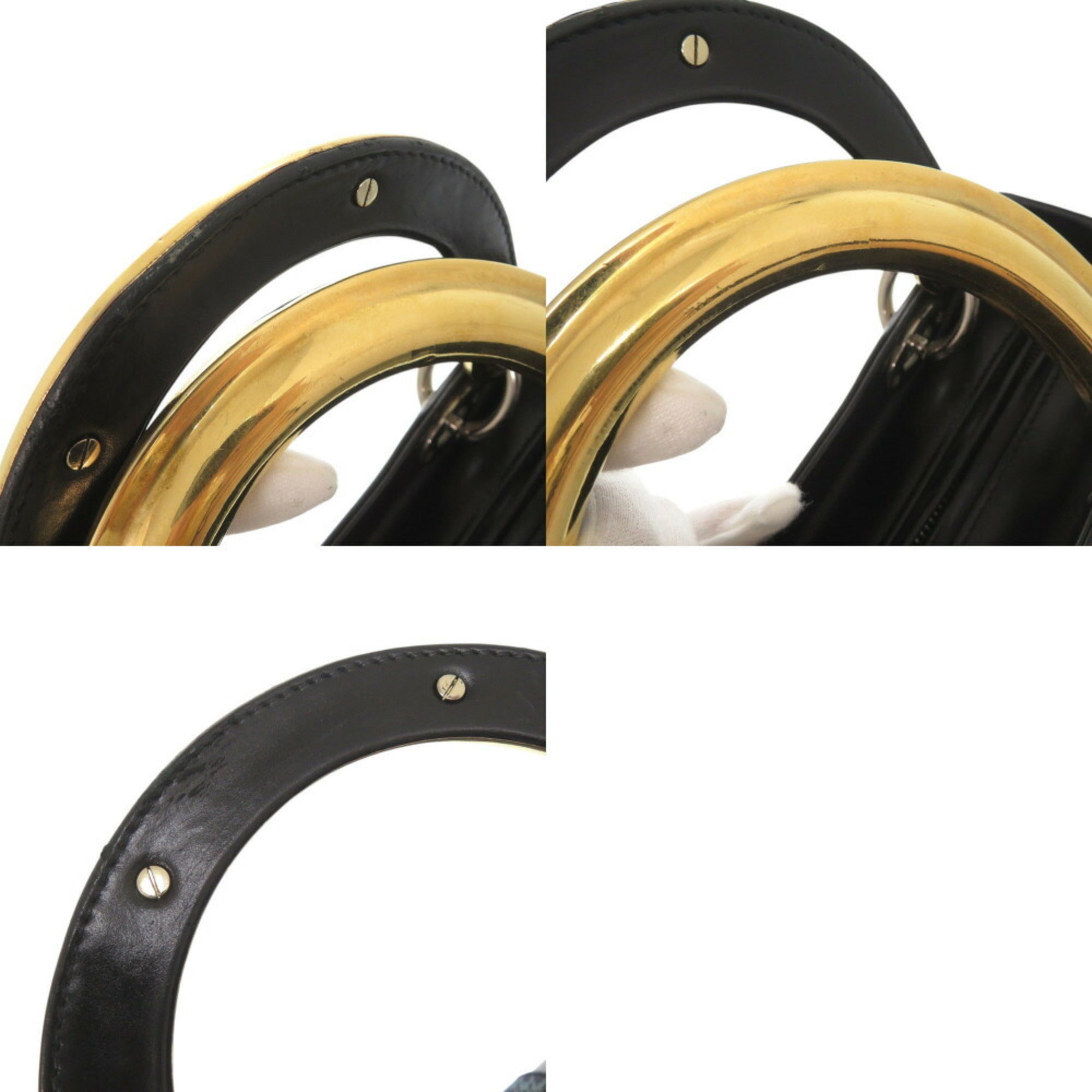 CRD Dior Lady Leather Black Multicolor Handbag Shoulder Bag 0786