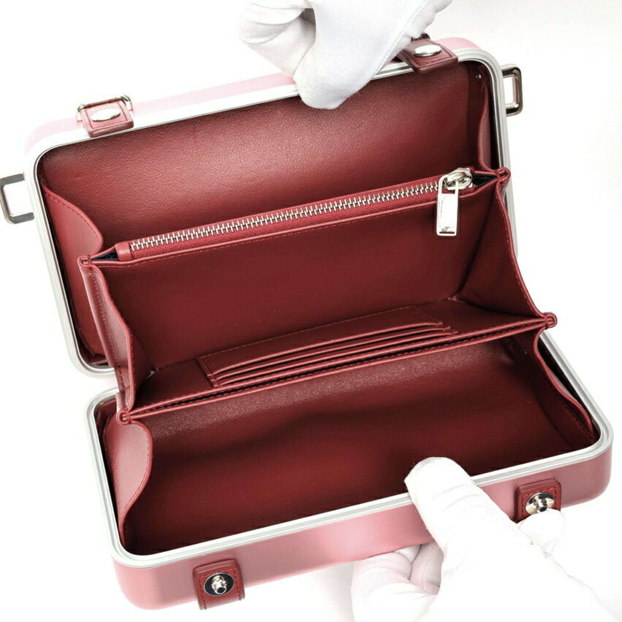 CRD Dior Dior RIMOWA Collaboration Personal Aluminum Crossbody Bag 2DRCA295YWT 99090003 Pink S-159443