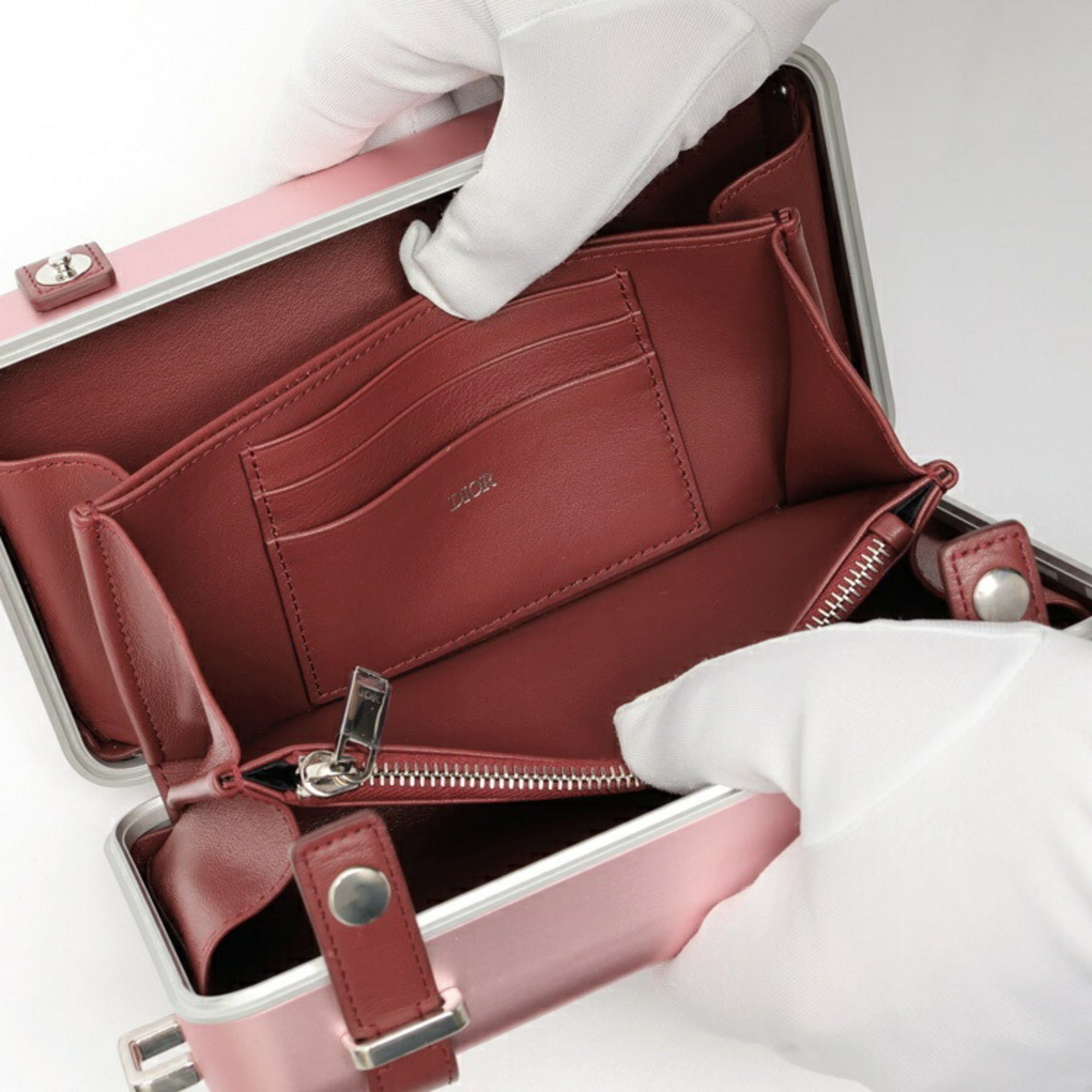 CRD Dior Dior RIMOWA Collaboration Personal Aluminum Crossbody Bag 2DRCA295YWT 99090003 Pink S-159443