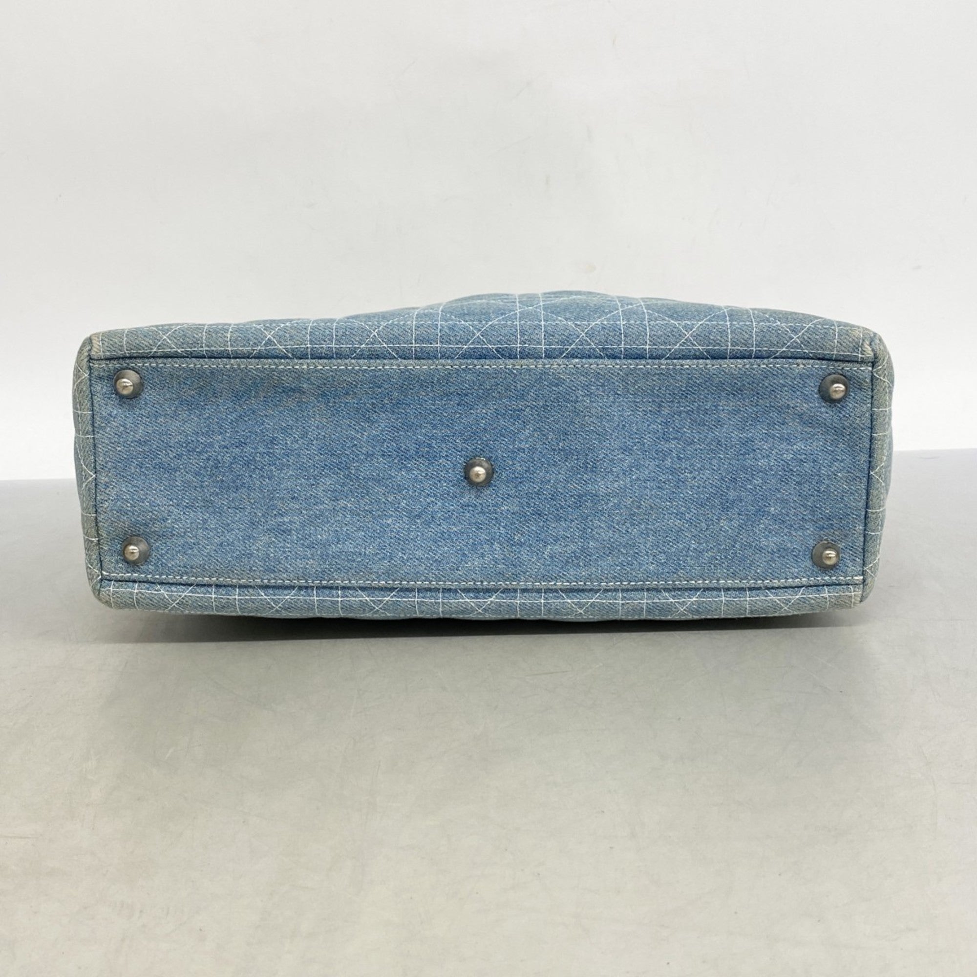 CRD Dior Cannage Lady Denim Blue 2-Way Bag for Women