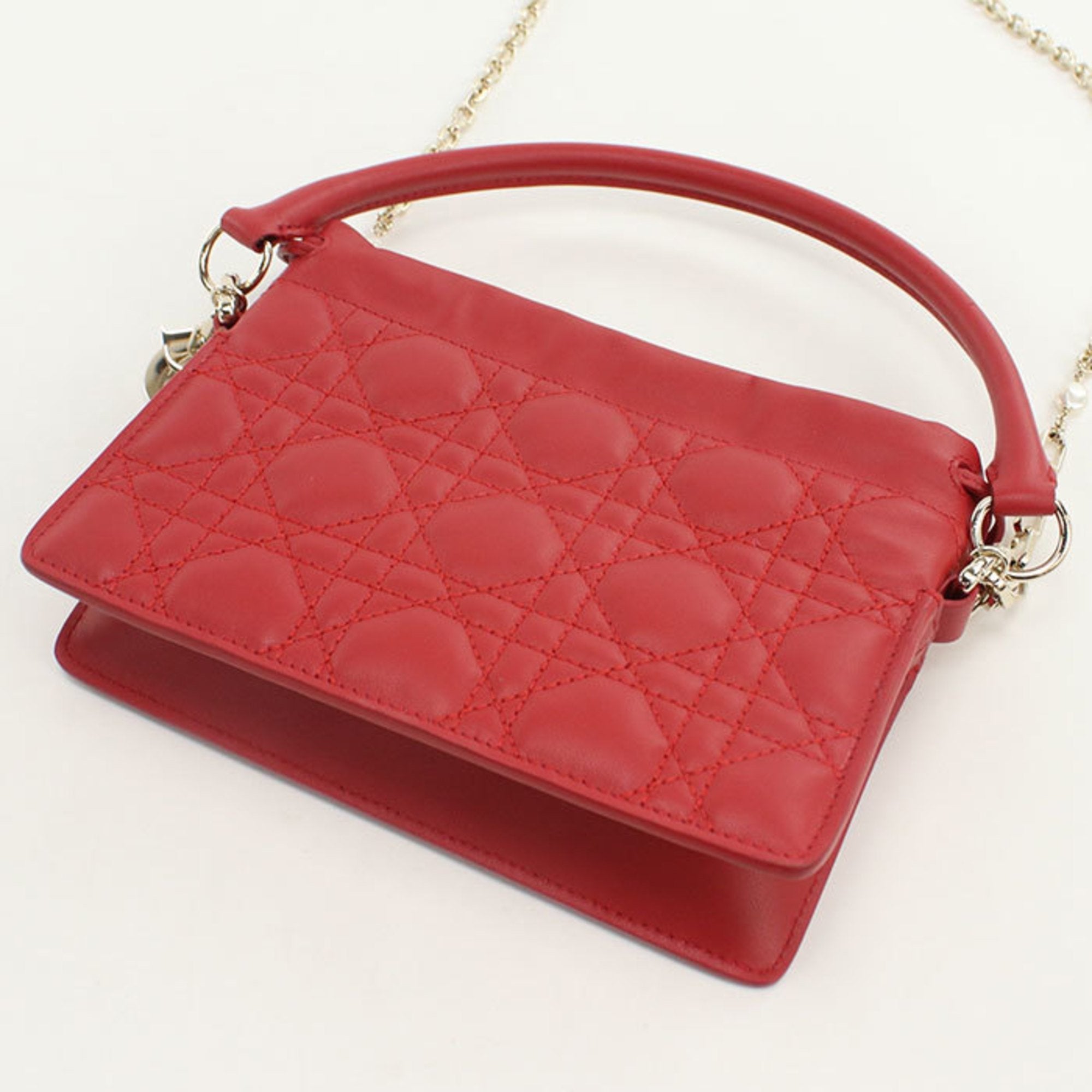 CRD Dior DIOR Lady Dior Millie Mini Bag S0981 ONMJ Handbag, Red