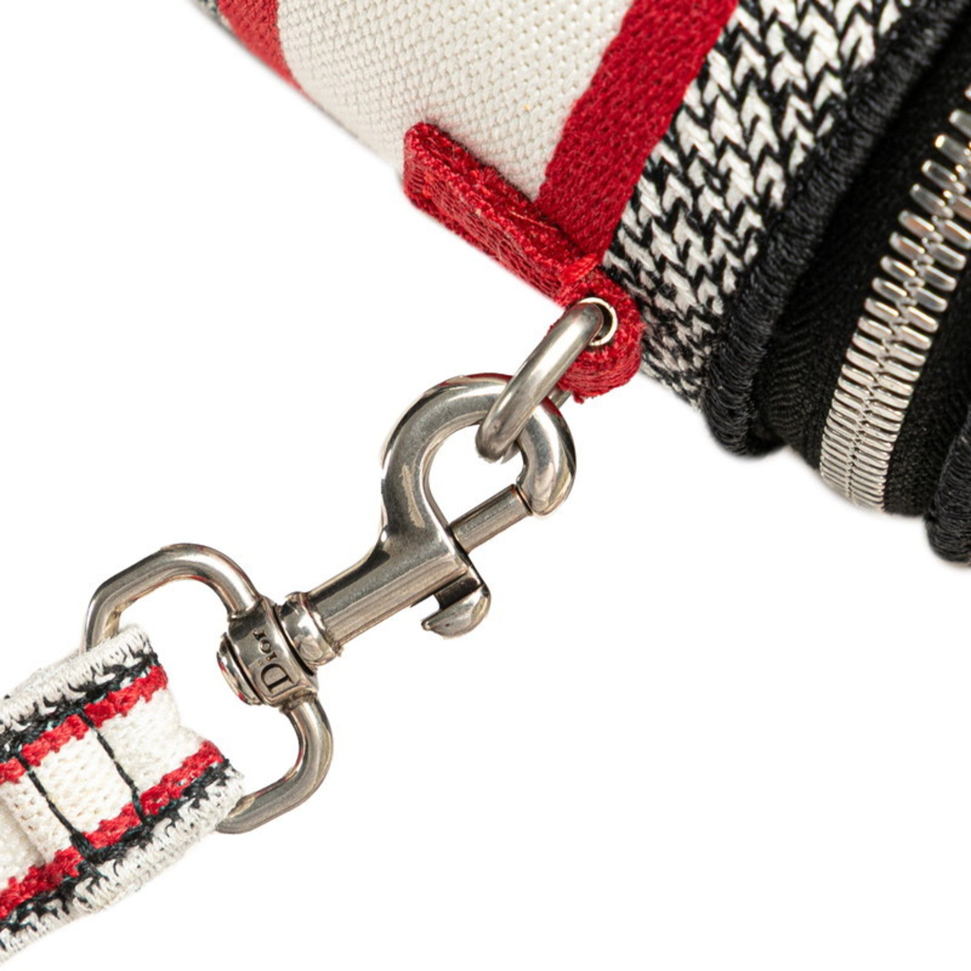 CRD Dior Dior Diora Mall Vanity Bag, Handbag, 2-Way, Black, White, Red, Canvas, Women's,