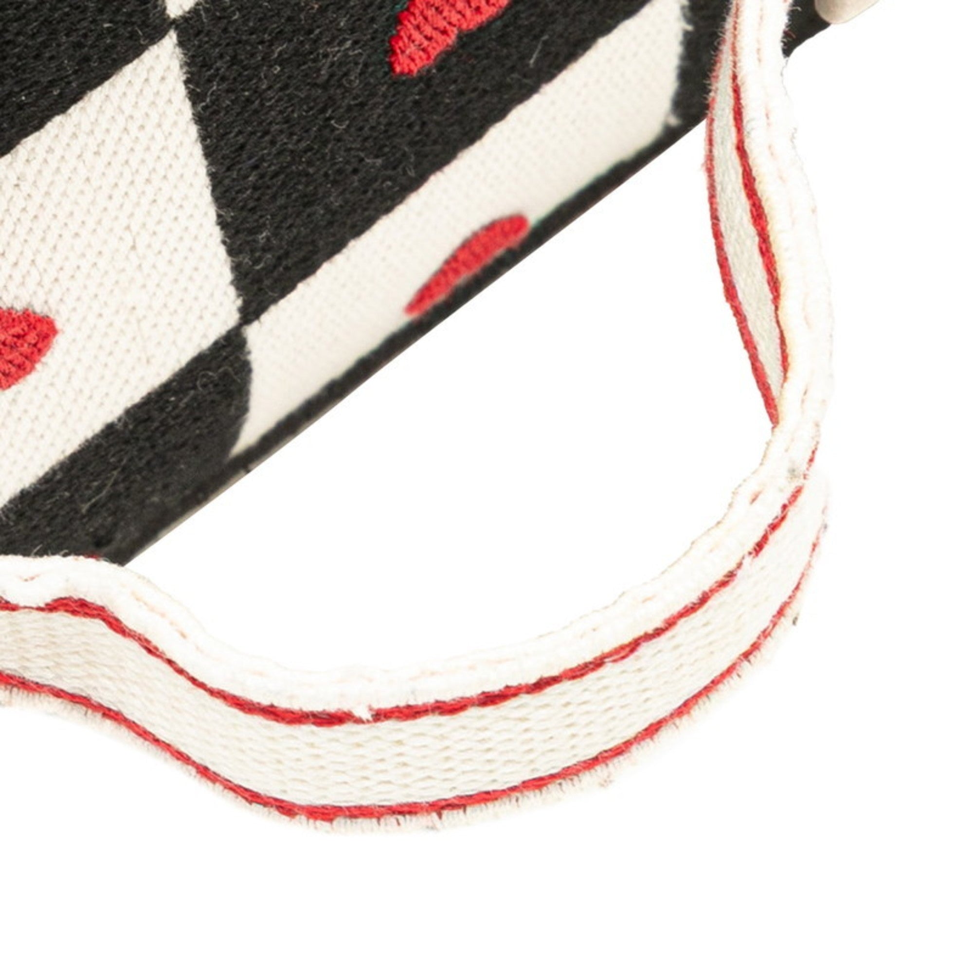 CRD Dior Dior Diora Mall Vanity Bag, Handbag, 2-Way, Black, White, Red, Canvas, Women's,