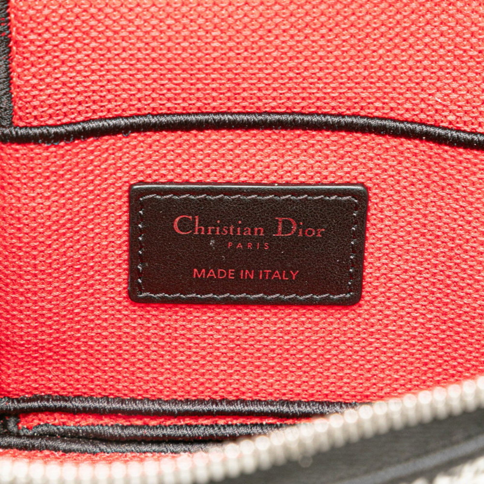 CRD Dior Dior Diora Mall Vanity Bag, Handbag, 2-Way, Black, White, Red, Canvas, Women's,