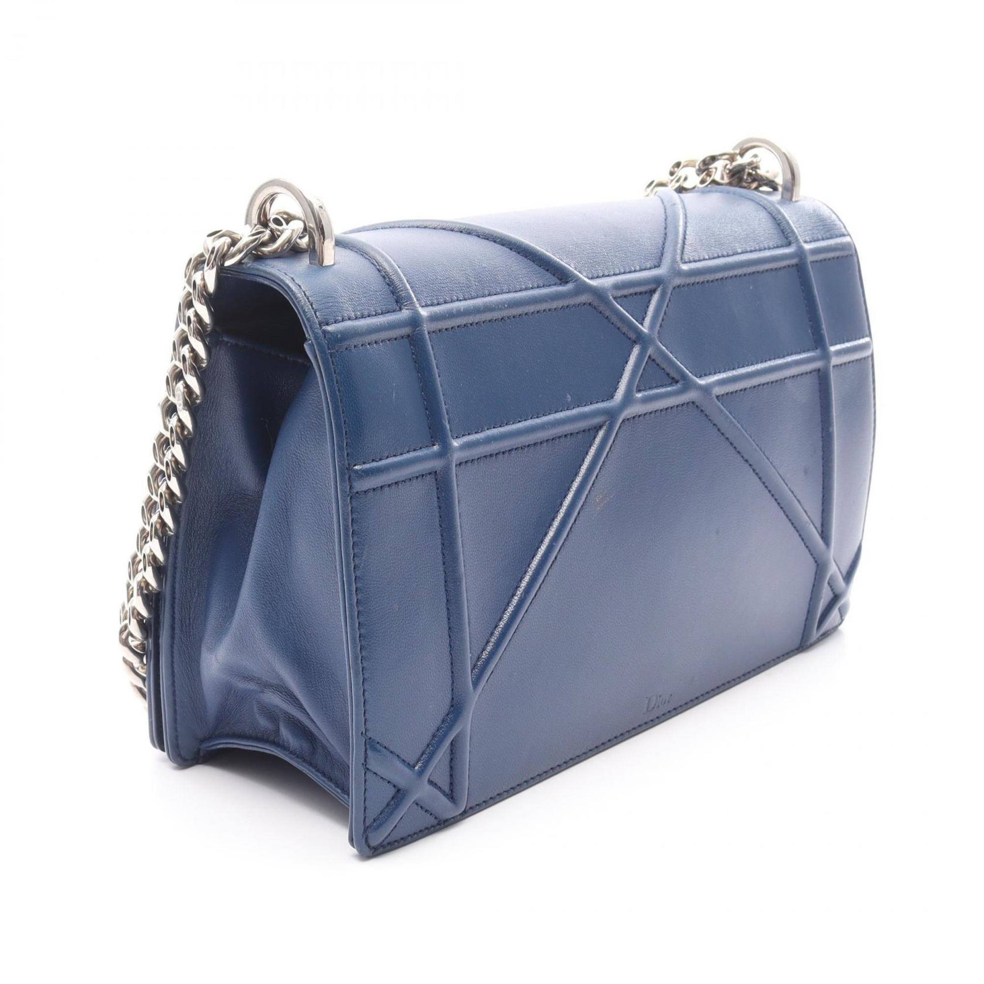 CRD Dior Dior DIORAMA Diorama Shoulder Bag, Leather, Women's, Blue, M0422OVRG