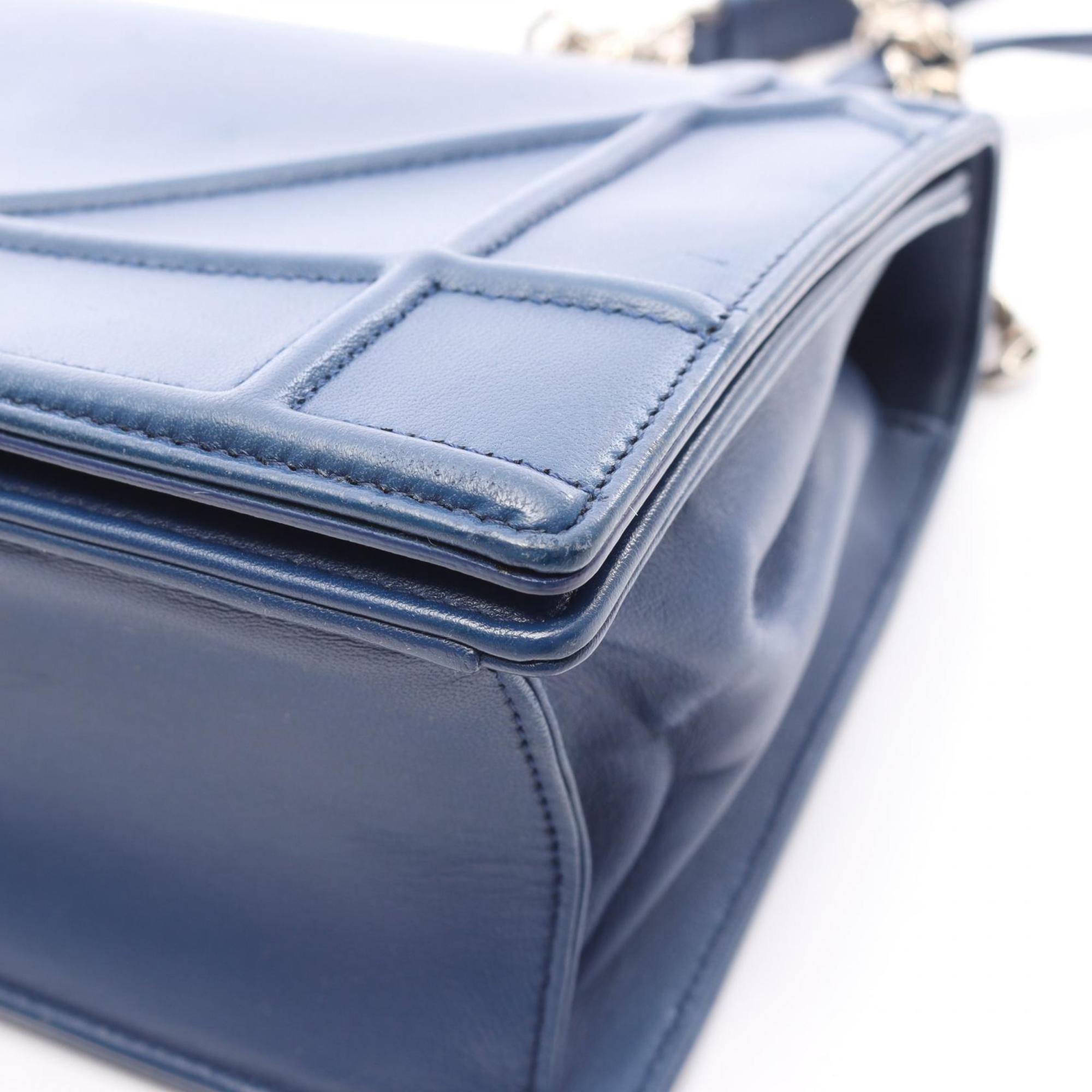 CRD Dior Dior DIORAMA Diorama Shoulder Bag, Leather, Women's, Blue, M0422OVRG