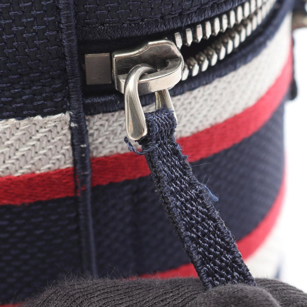 CRD Dior Dior TRAVEL Small Vanity Handbag, Canvas, Women's, Navy, White, Red