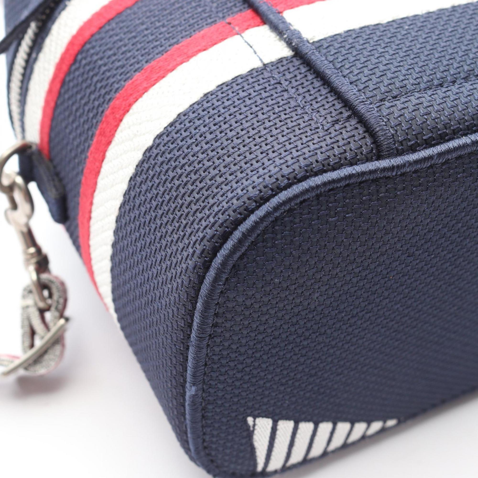 CRD Dior Dior TRAVEL Small Vanity Handbag, Canvas, Women's, Navy, White, Red