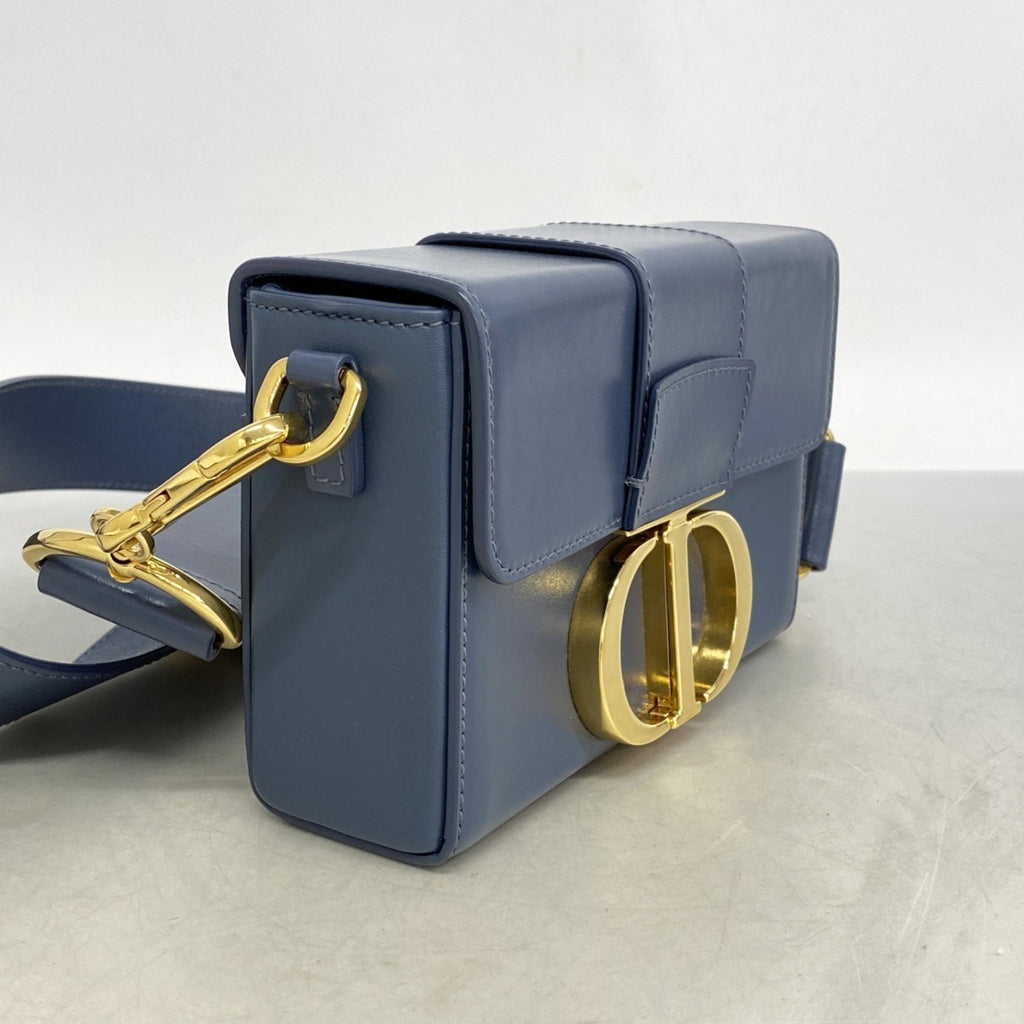 CRD Dior Montaigne Leather Shoulder Bag in Smoky Blue for Women