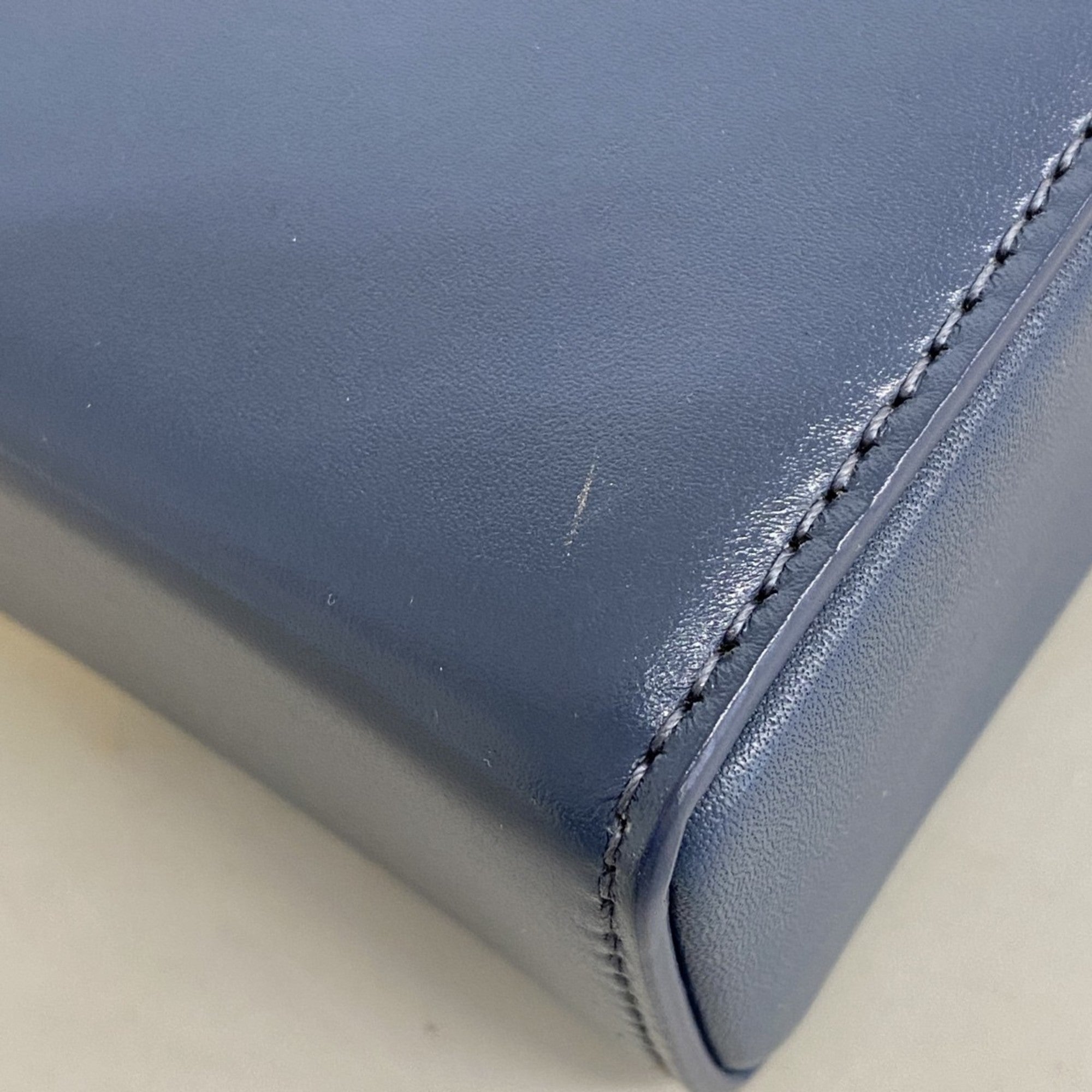 CRD Dior Montaigne Leather Shoulder Bag in Smoky Blue for Women