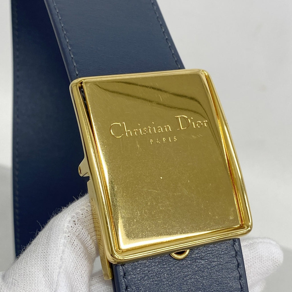 CRD Dior Montaigne Leather Shoulder Bag in Smoky Blue for Women