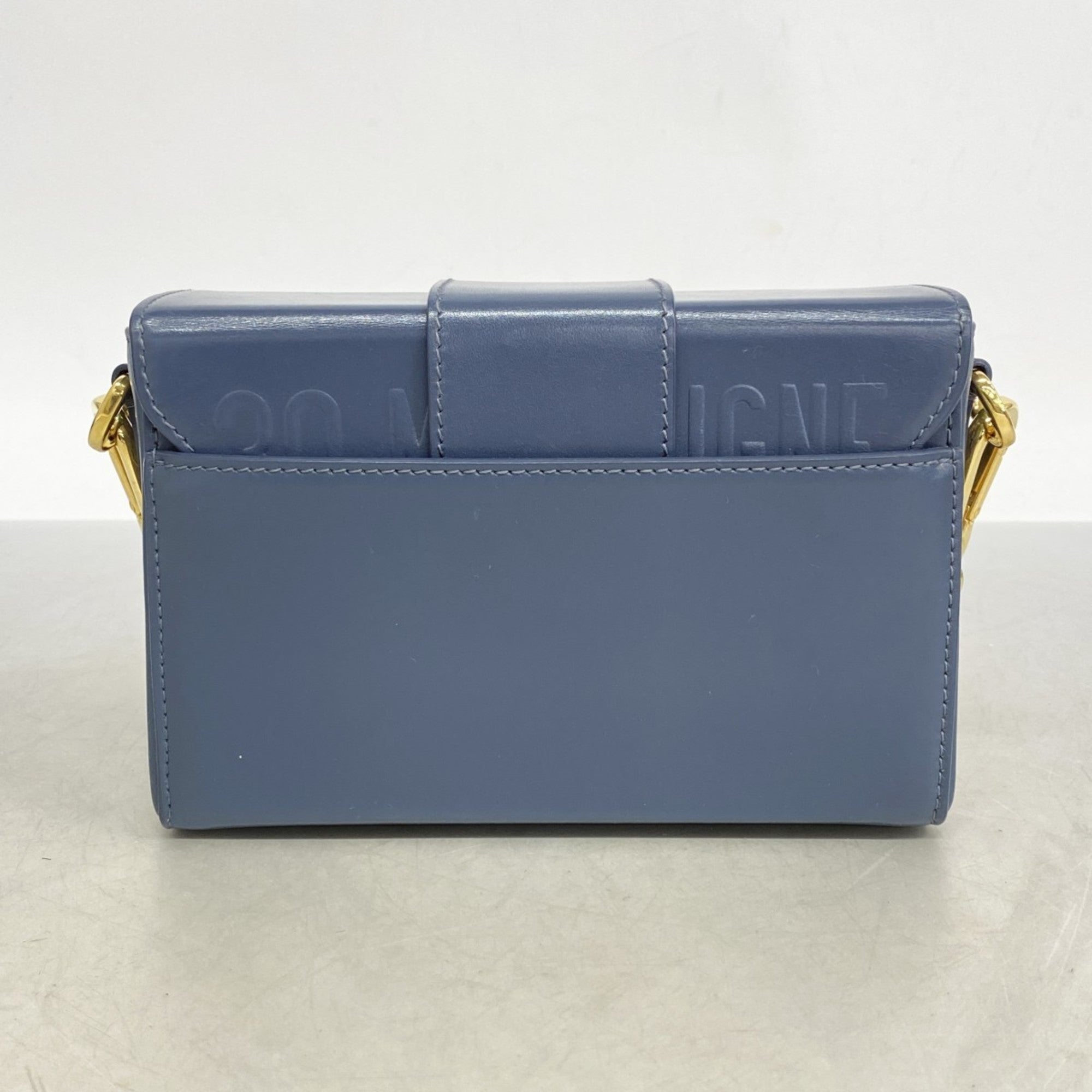 CRD Dior Montaigne Leather Shoulder Bag in Smoky Blue for Women