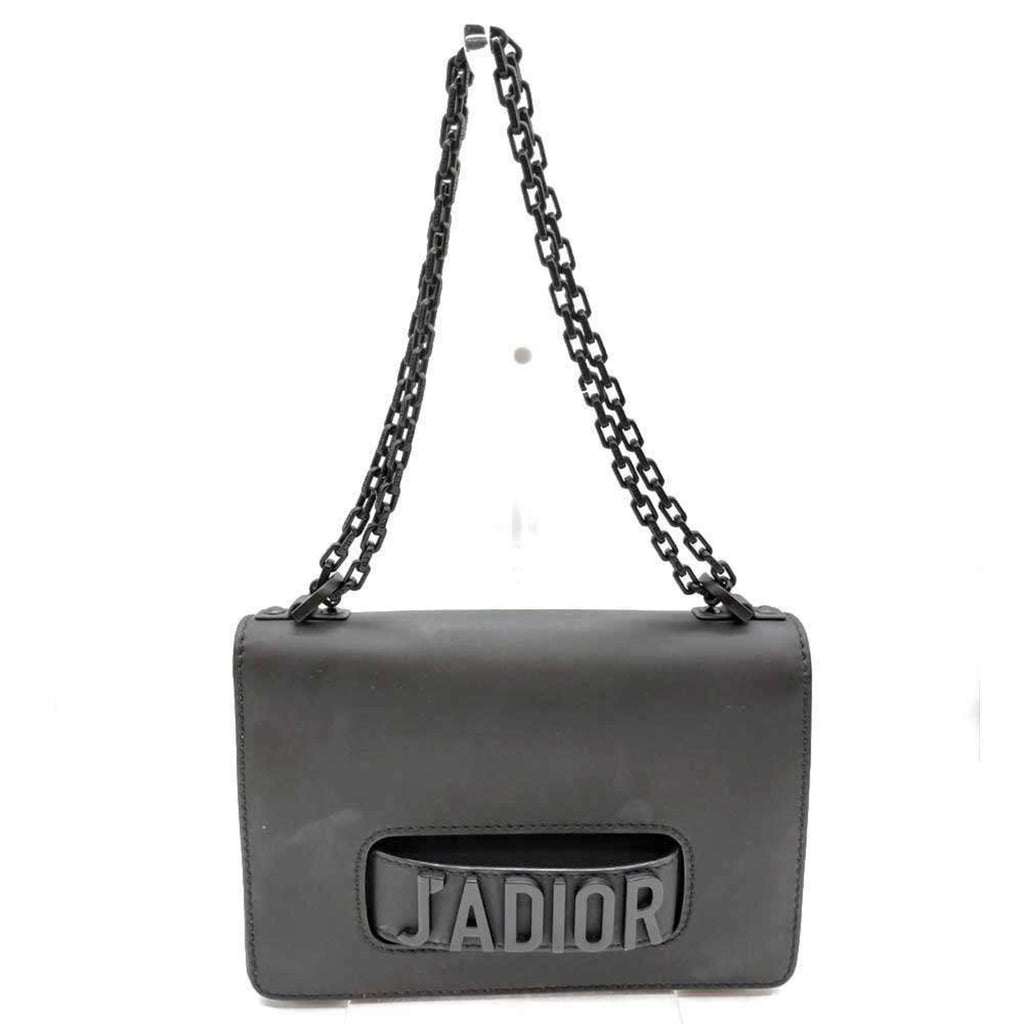 CRD Dior Ja Chain Shoulder Bag in Black Leather for Women