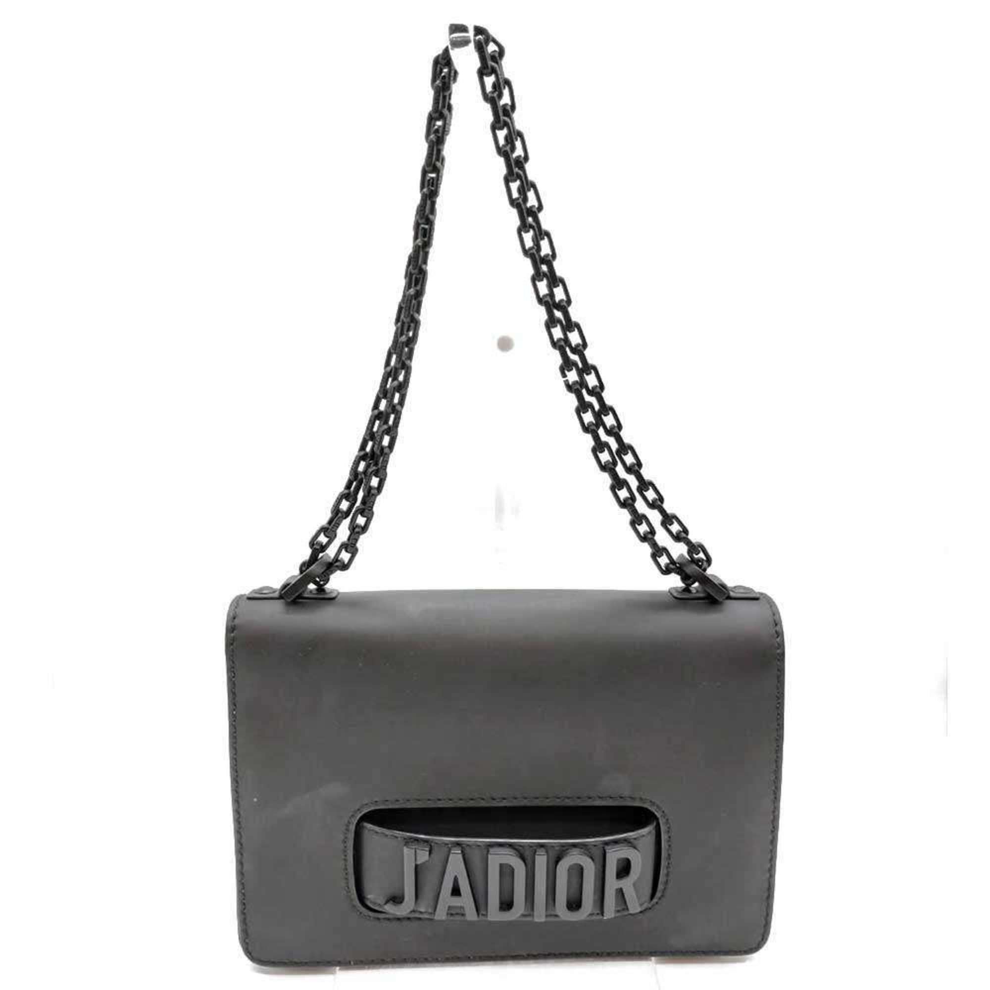 CRD Dior Ja Chain Shoulder Bag in Black Leather for Women