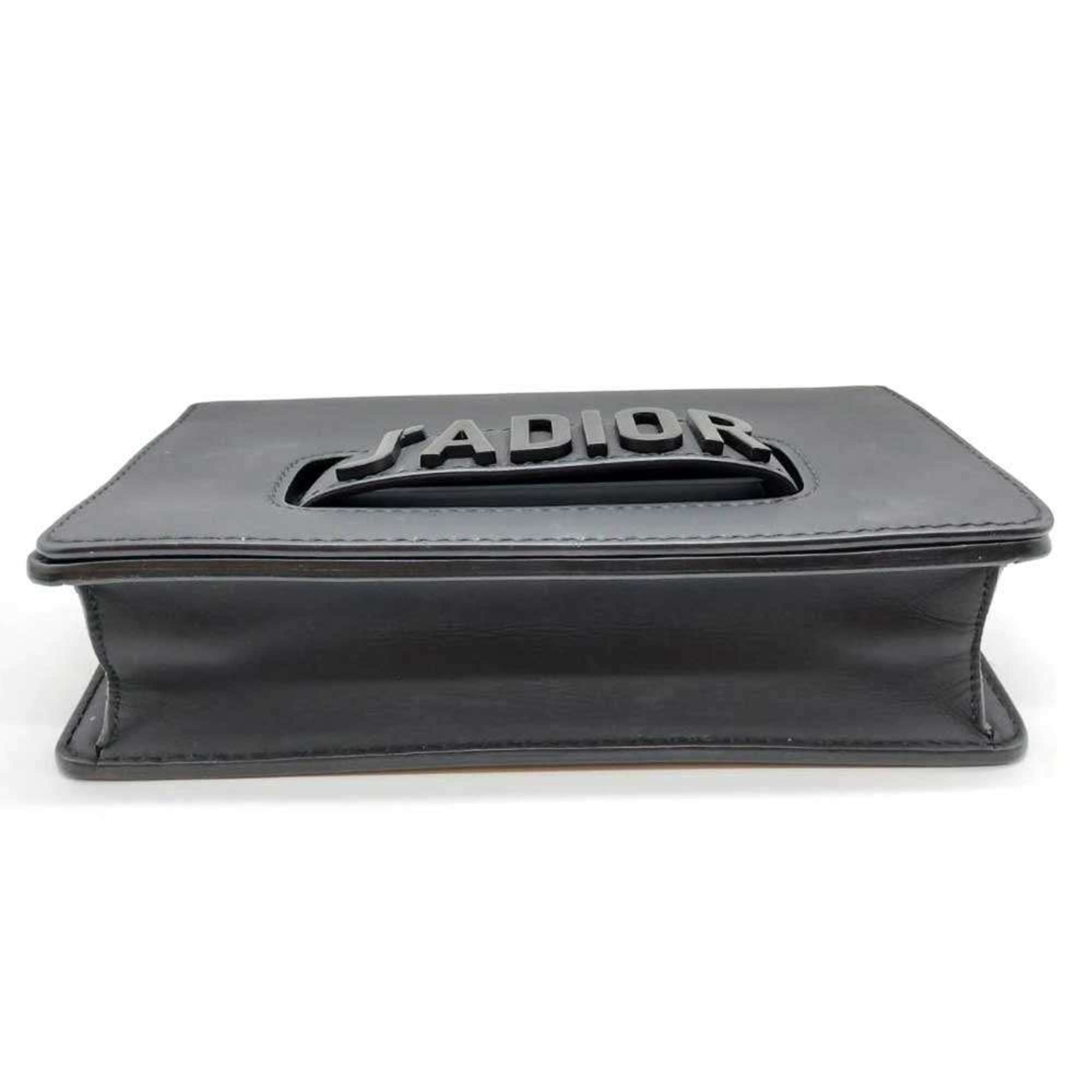 CRD Dior Ja Chain Shoulder Bag in Black Leather for Women