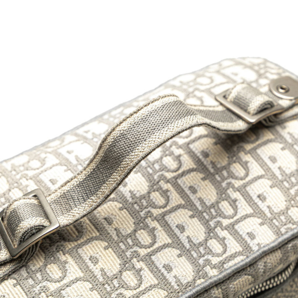 CRD Dior Dior Oblique Travel Vanity Handbag in Gray and White Canvas for Women