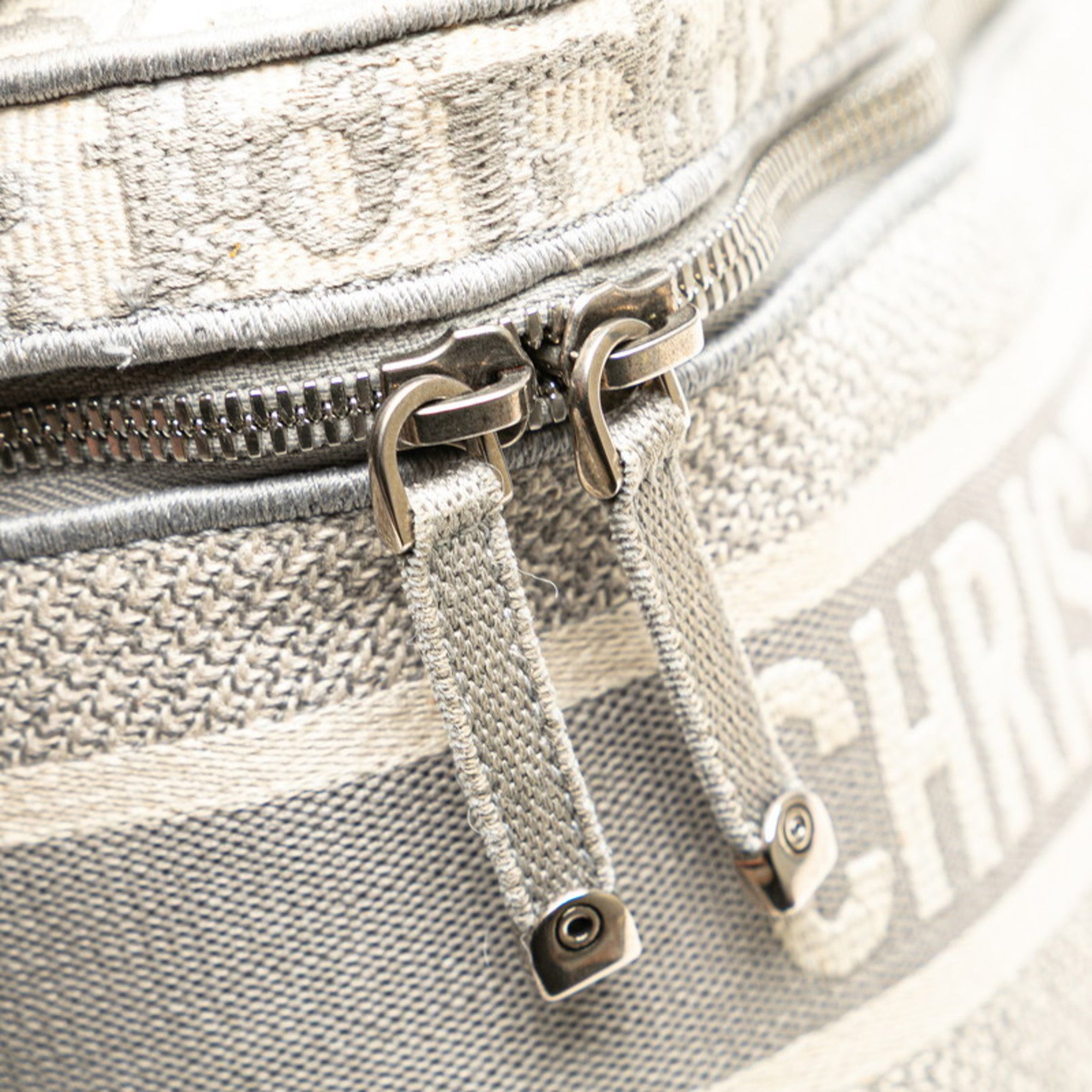 CRD Dior Dior Oblique Travel Vanity Handbag in Gray and White Canvas for Women