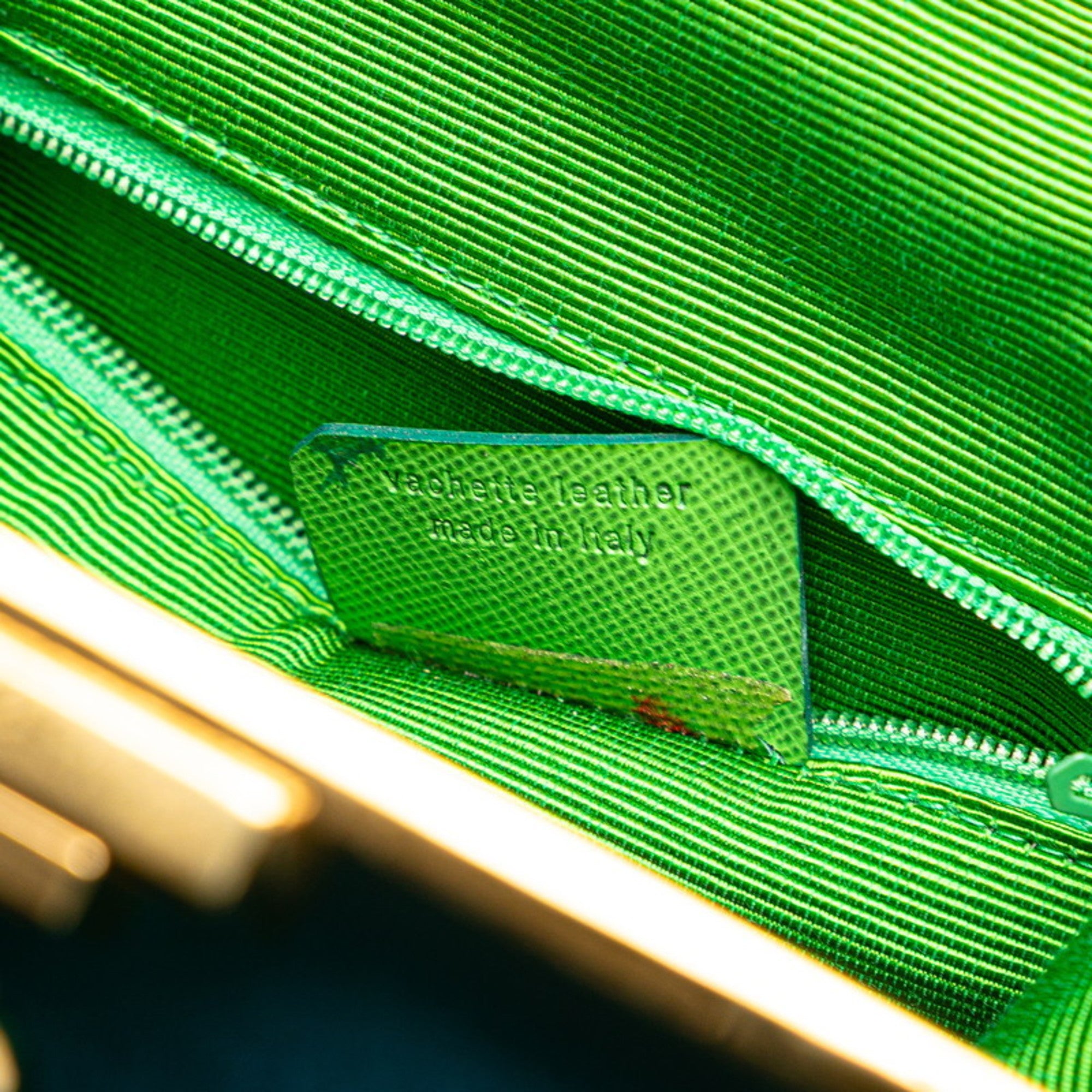 CRD Dior Dior 2-way handbag/shoulder bag in blue/green satin and canvas for women.