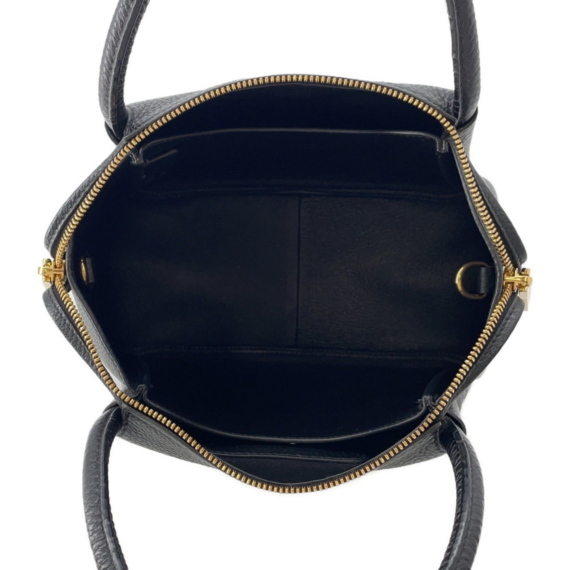 PDA Small Vitello Dino Leather Handbag 1BC145 PRADA 2-Way Shoulder Bag Black