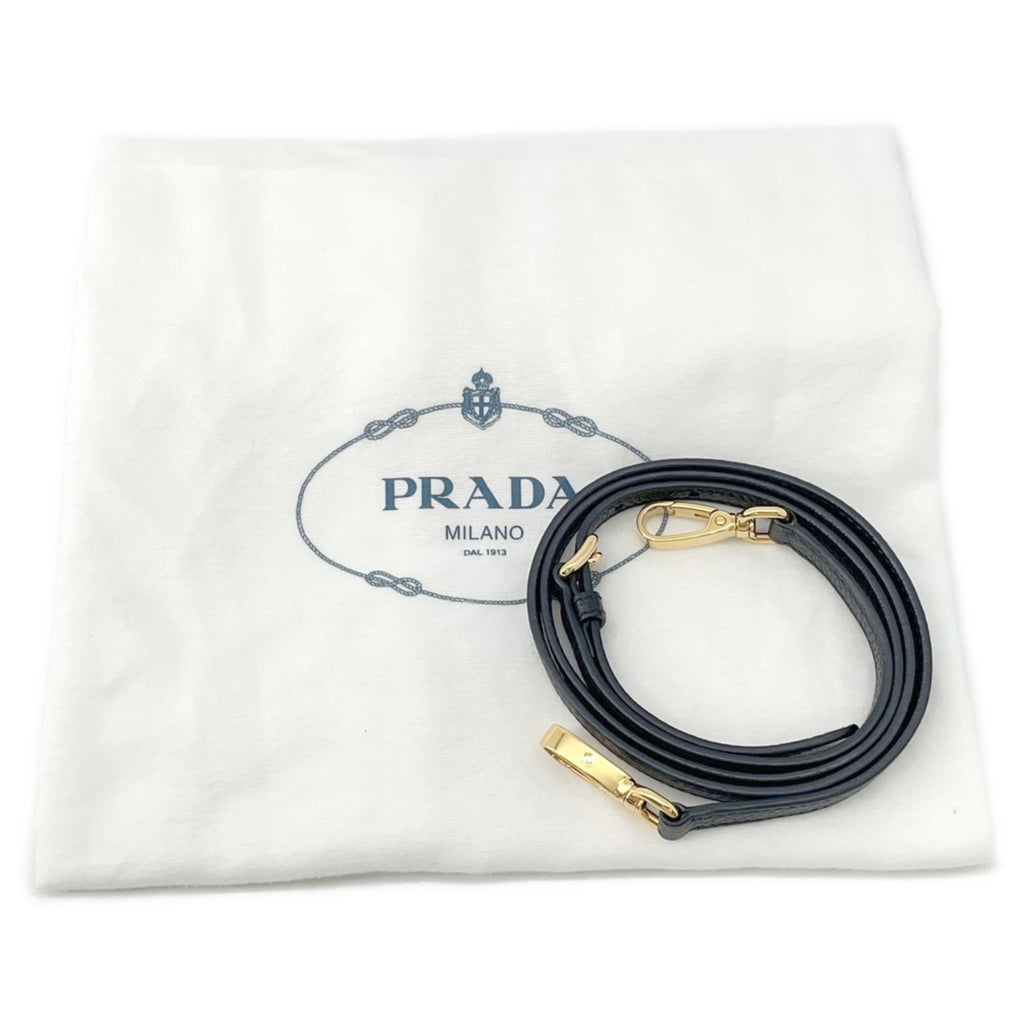 PDA Small Vitello Dino Leather Handbag 1BC145 PRADA 2-Way Shoulder Bag Black