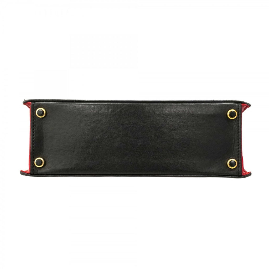 CHL Matelasse Shoulder Bag with Chain Bag, Lambskin, Black and Red, Women's