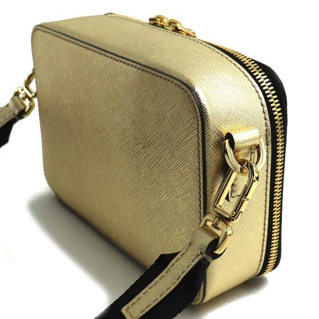 PDA Brick Saffiano Leather Shoulder Bag, Gold, 2VH070, Women's