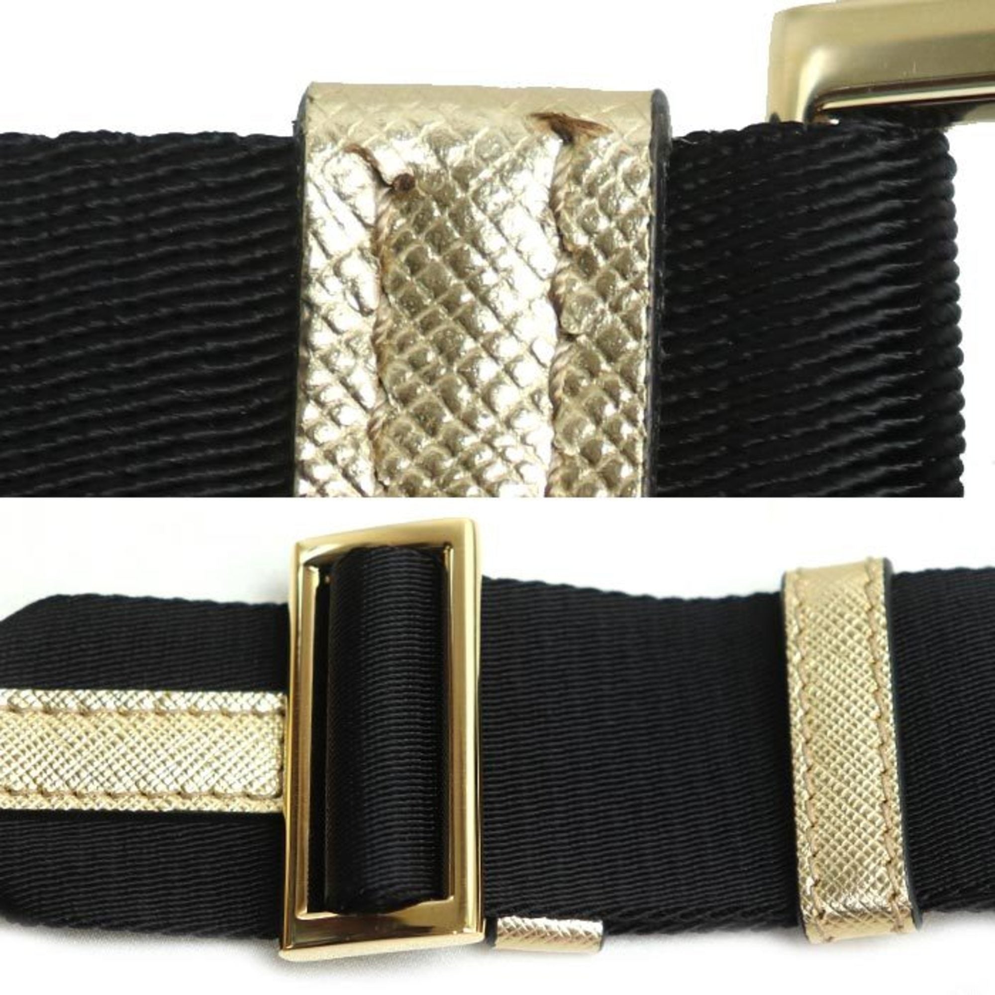 PDA Brick Saffiano Leather Shoulder Bag, Gold, 2VH070, Women's