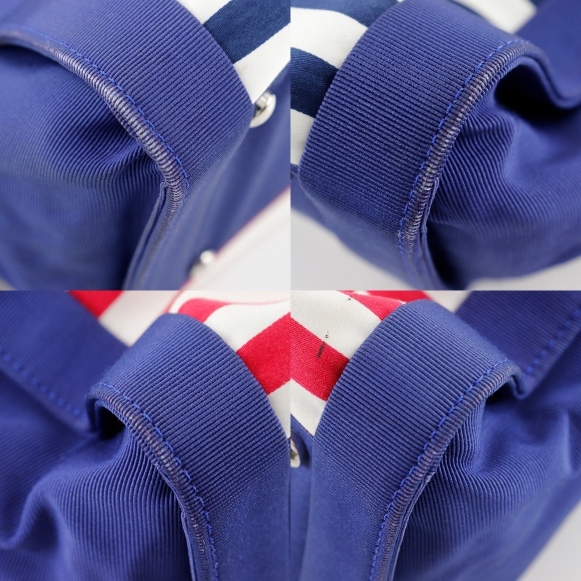 CHL Chain Tote Bag Cruise Line Border 7944 Cotton x Nylon Navy 2way Women's