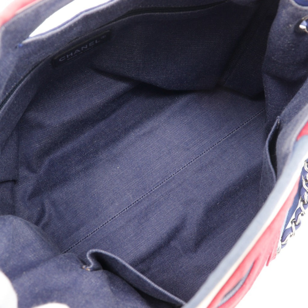 CHL Chain Tote Bag Cruise Line Border 7944 Cotton x Nylon Navy 2way Women's