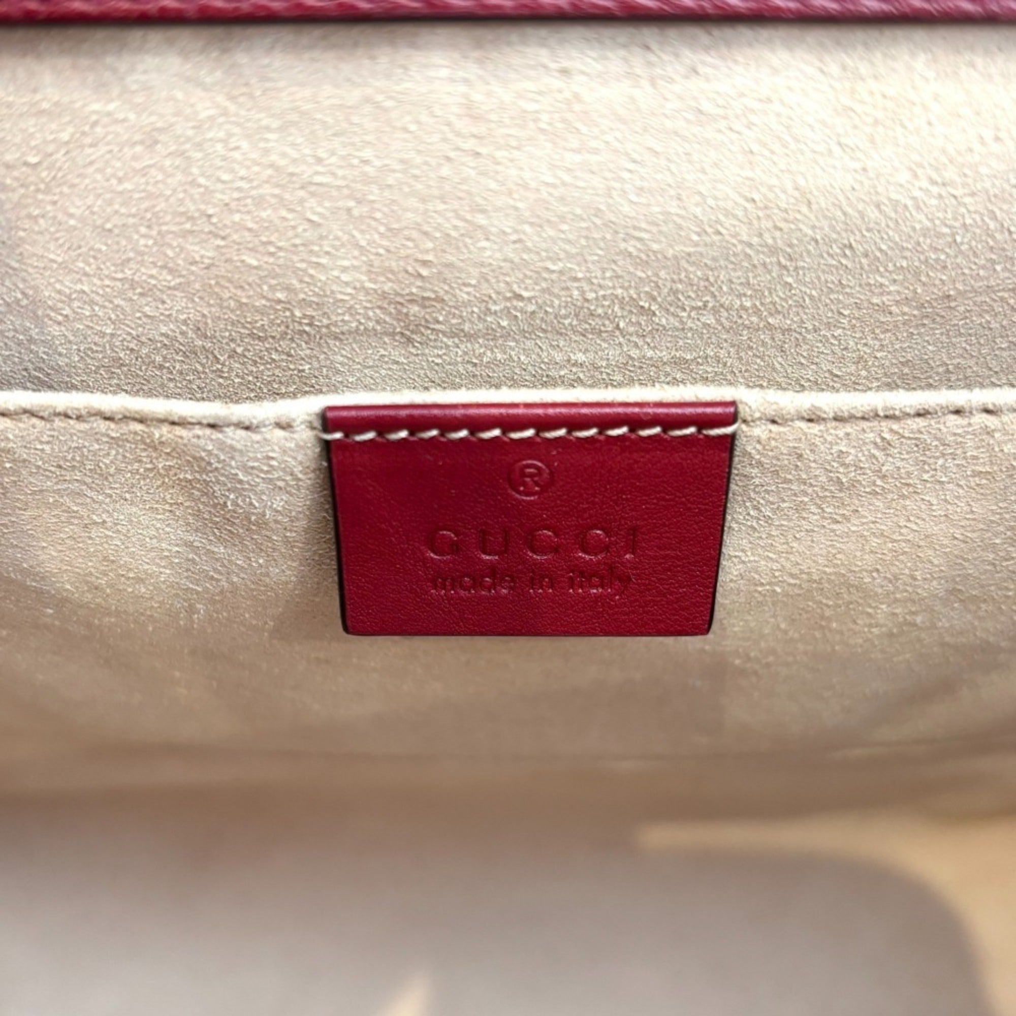 GCCI Diana Small Bamboo Handle Leather 2way Tote Bag Shoulder 660195 Red Women's