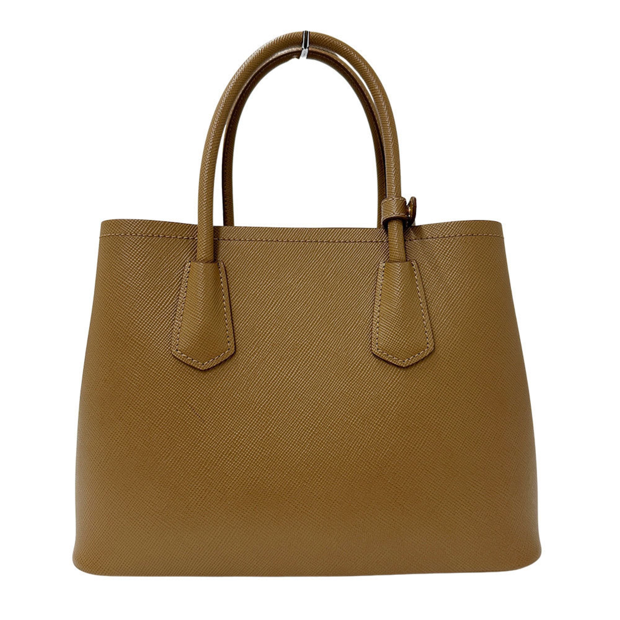 PDA PRADA Women's Brand Tote Bag, Brown Leather, Camel, Large, Excellent Condition, 1BG887