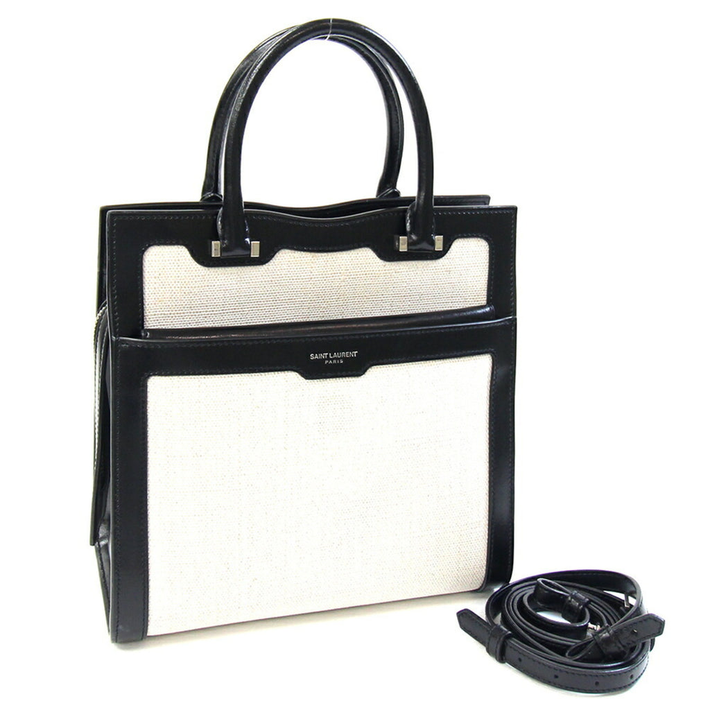 SLT Laurent Up Down Small Handbag 561203 Natural Black Coated Canvas Leather Shoulder Bag Clutch Women's SAINT LAURENT