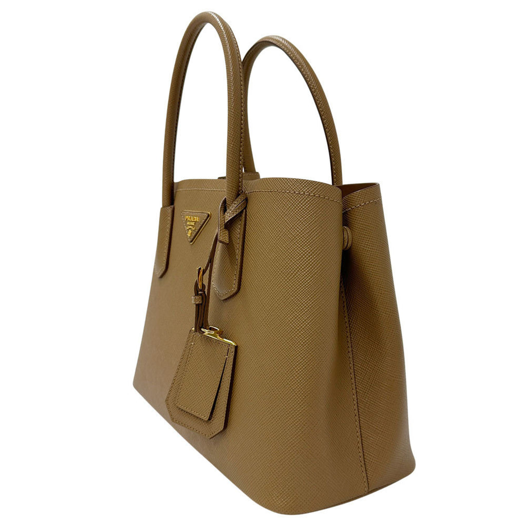 PDA PRADA Women's Brand Tote Bag, Brown Leather, Camel, Large, Excellent Condition, 1BG887