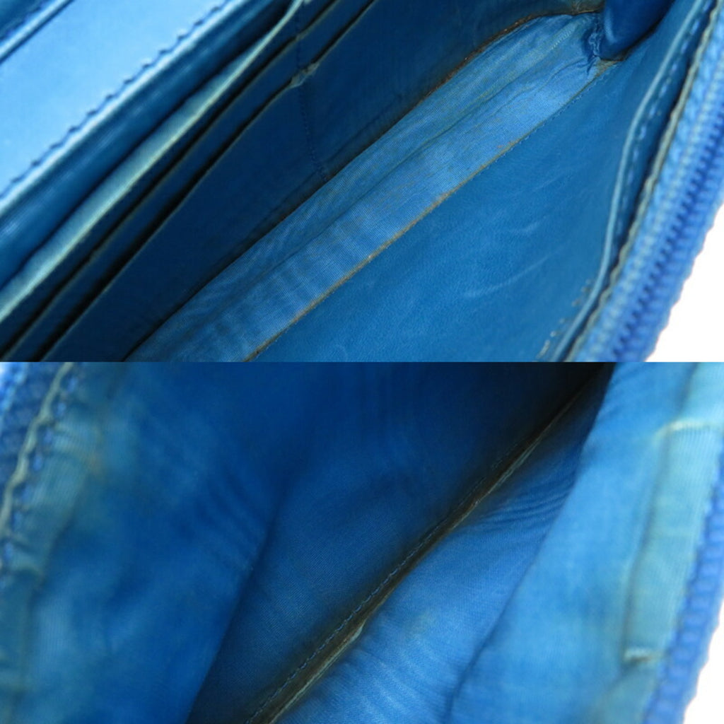 CHL Shoulder Strap Coco Mark Chain Wallet Women's Bag 8654 Caviar Skin Blue