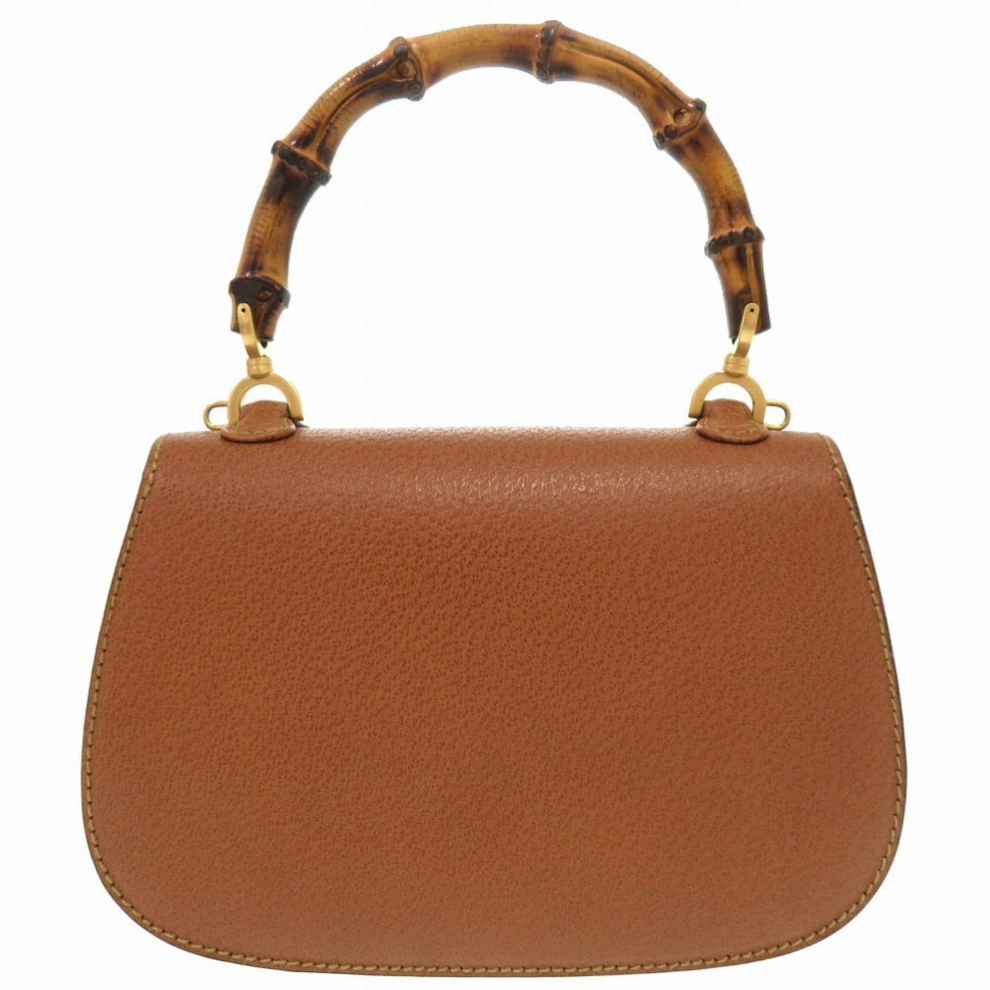 GCCI Bamboo Leather Brown 000 2046 0188 Handbag 0271 GUCCI