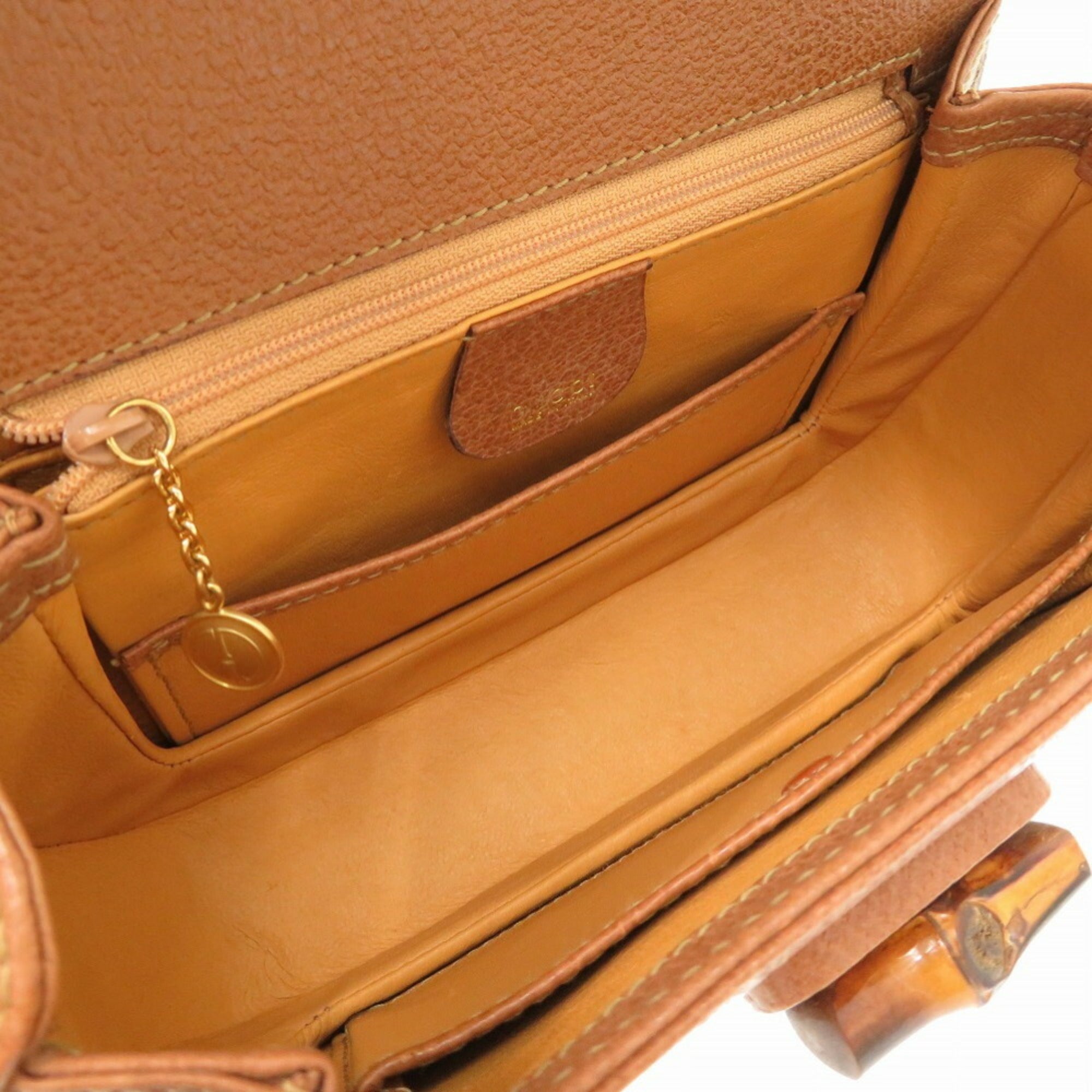 GCCI Bamboo Leather Brown 000 2046 0188 Handbag 0271 GUCCI