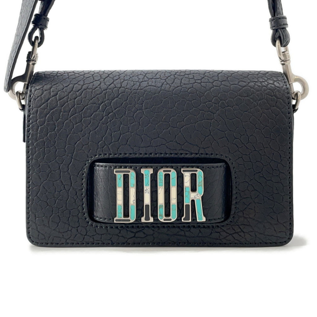 CRD Dior Evolution Mosaic Leather Shoulder Bag in Black