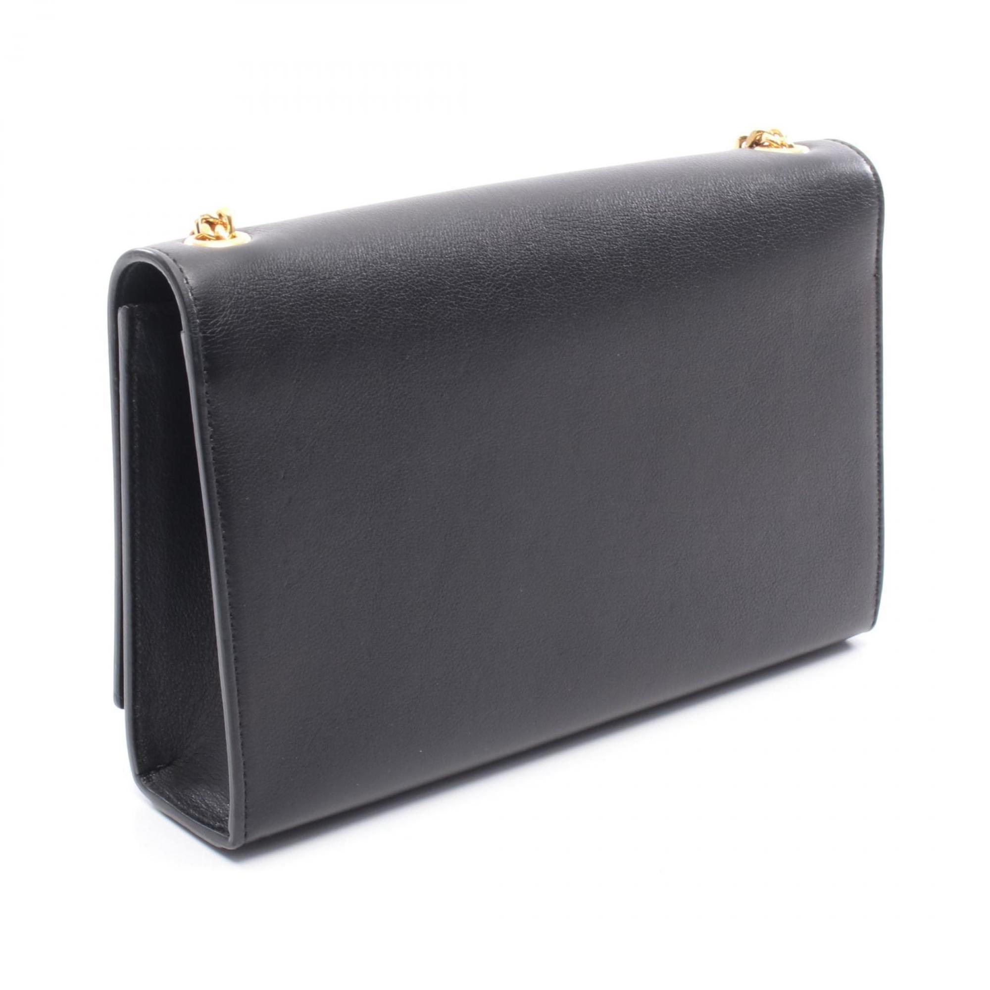 SLT Laurent Kate Medium Shoulder Bag, Leather, Women's, Black