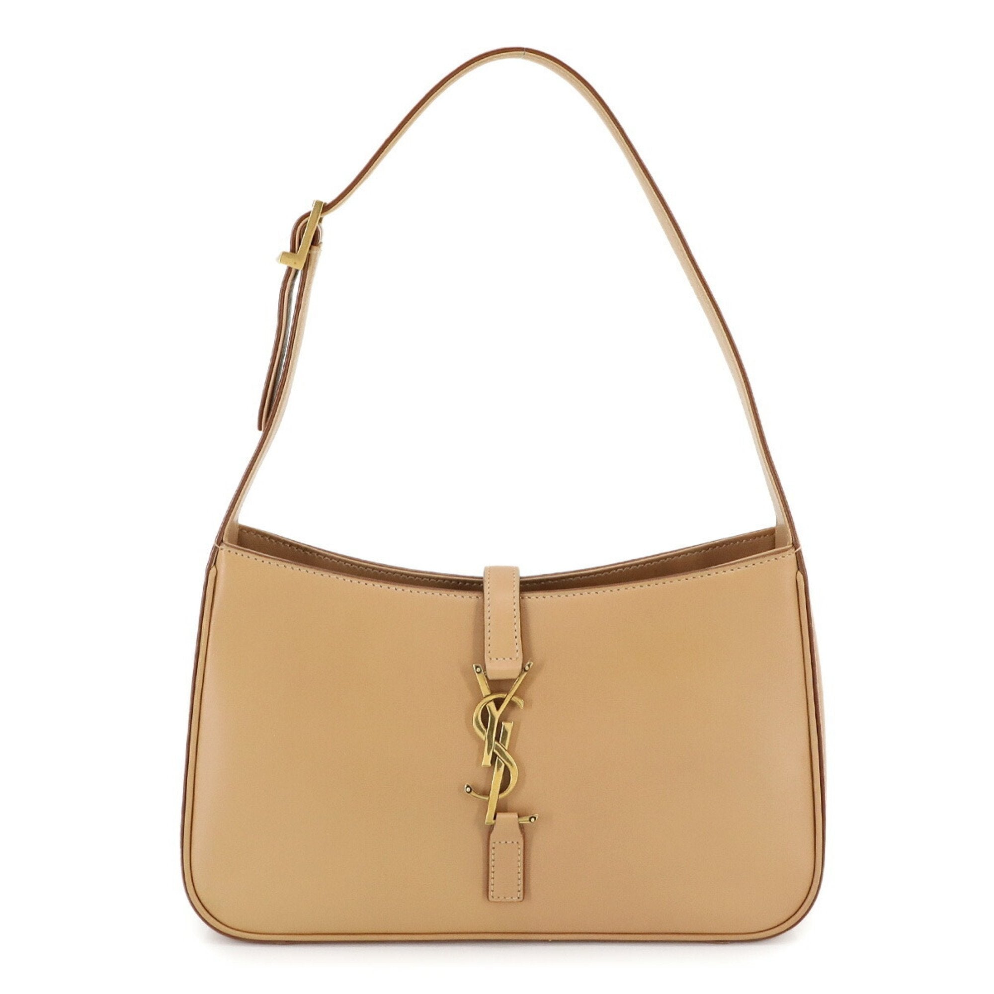 SLT Laurent Le Cassette Shoulder Bag, Beige Leather, 657228, Gold Hardware, LE5A7