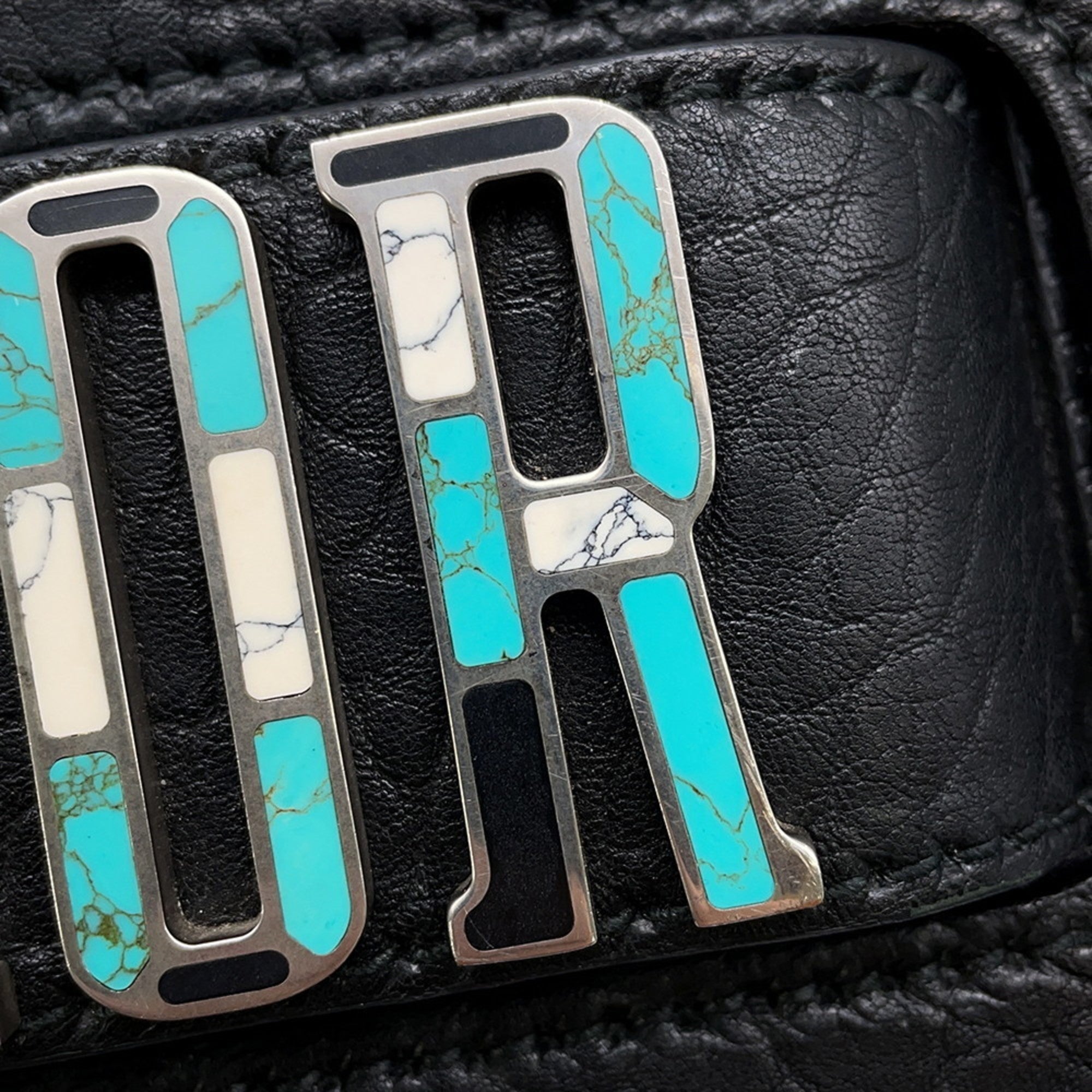 CRD Dior Evolution Mosaic Leather Shoulder Bag in Black