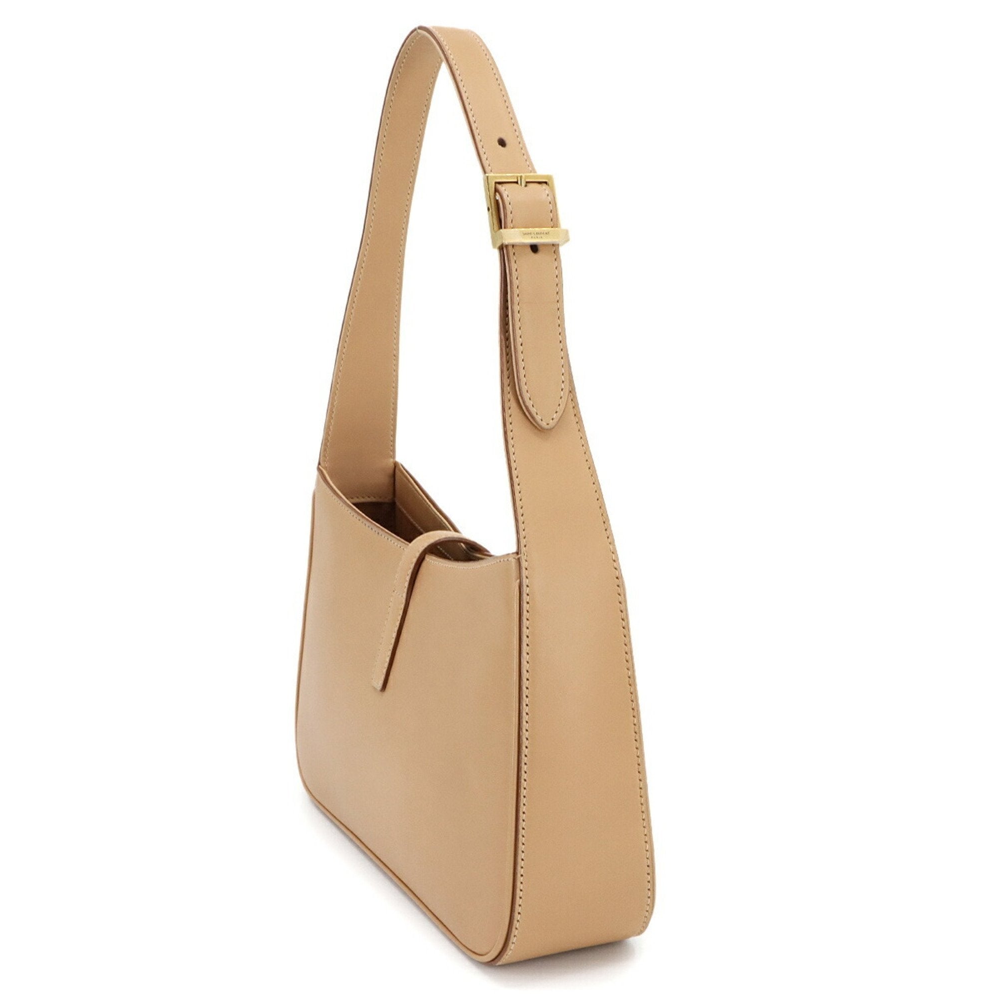 SLT Laurent Le Cassette Shoulder Bag, Beige Leather, 657228, Gold Hardware, LE5A7