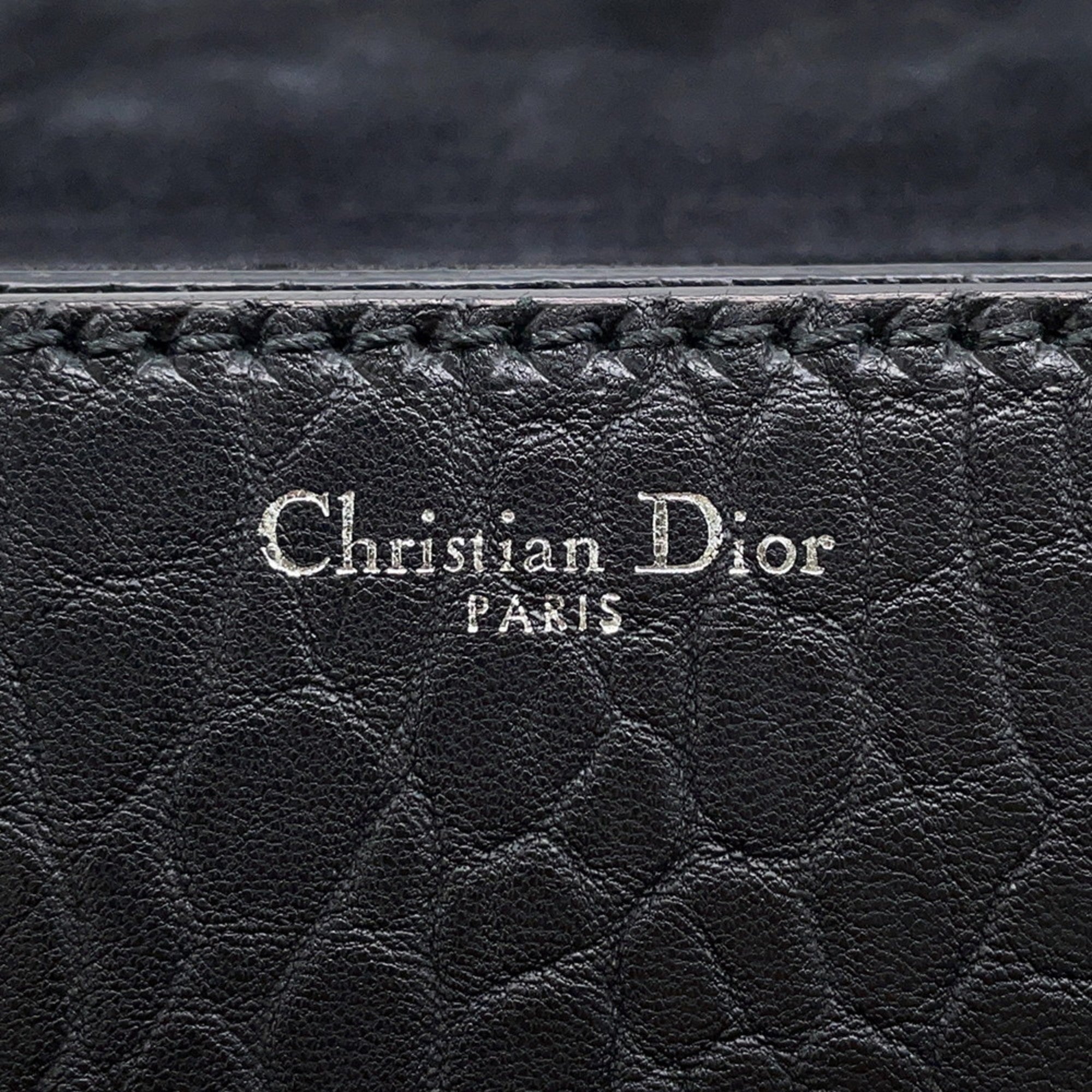 CRD Dior Evolution Mosaic Leather Shoulder Bag in Black