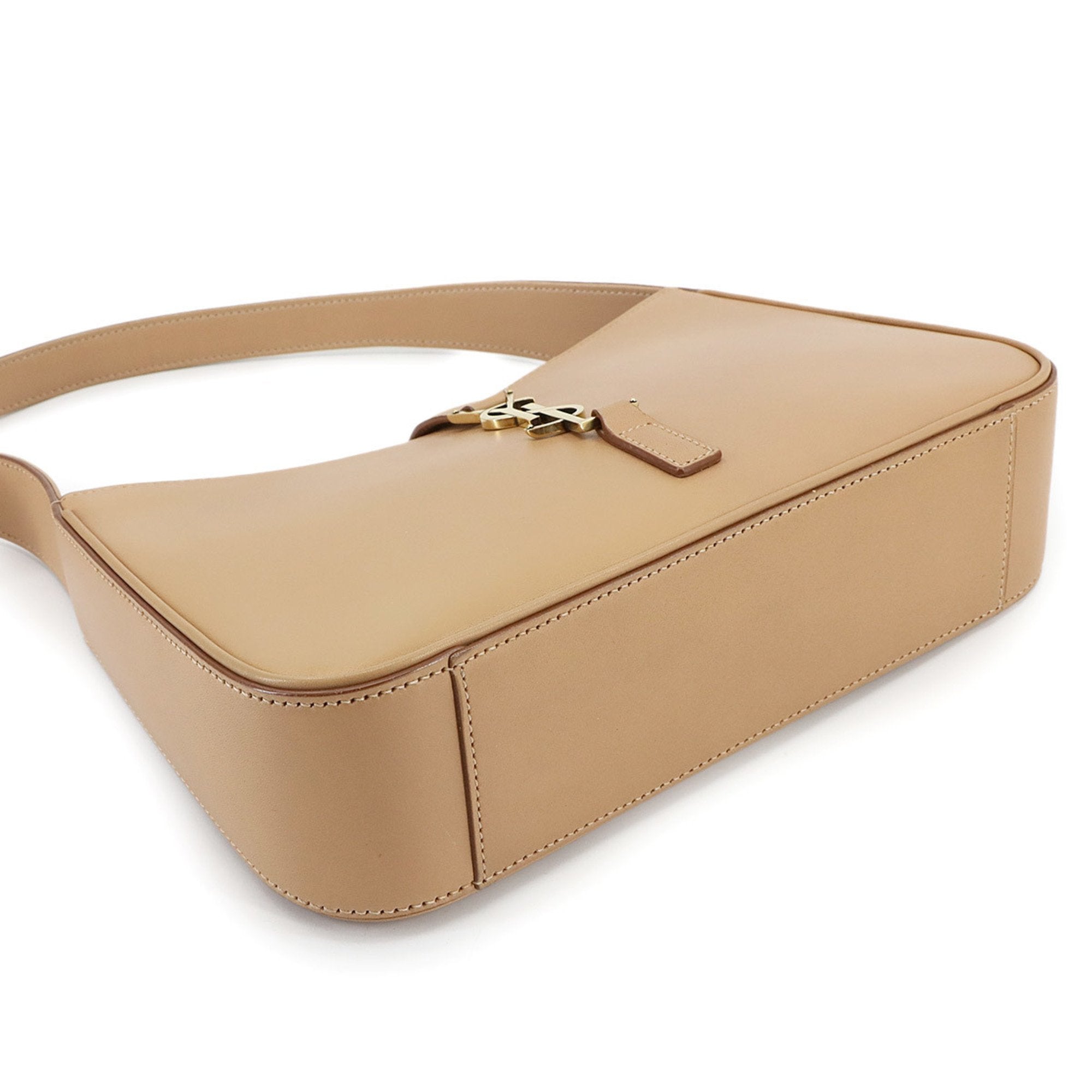 SLT Laurent Le Cassette Shoulder Bag, Beige Leather, 657228, Gold Hardware, LE5A7