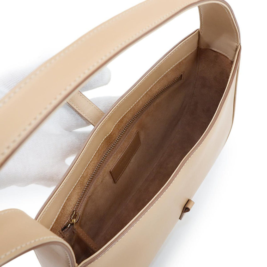 SLT Laurent Le Cassette Shoulder Bag, Beige Leather, 657228, Gold Hardware, LE5A7