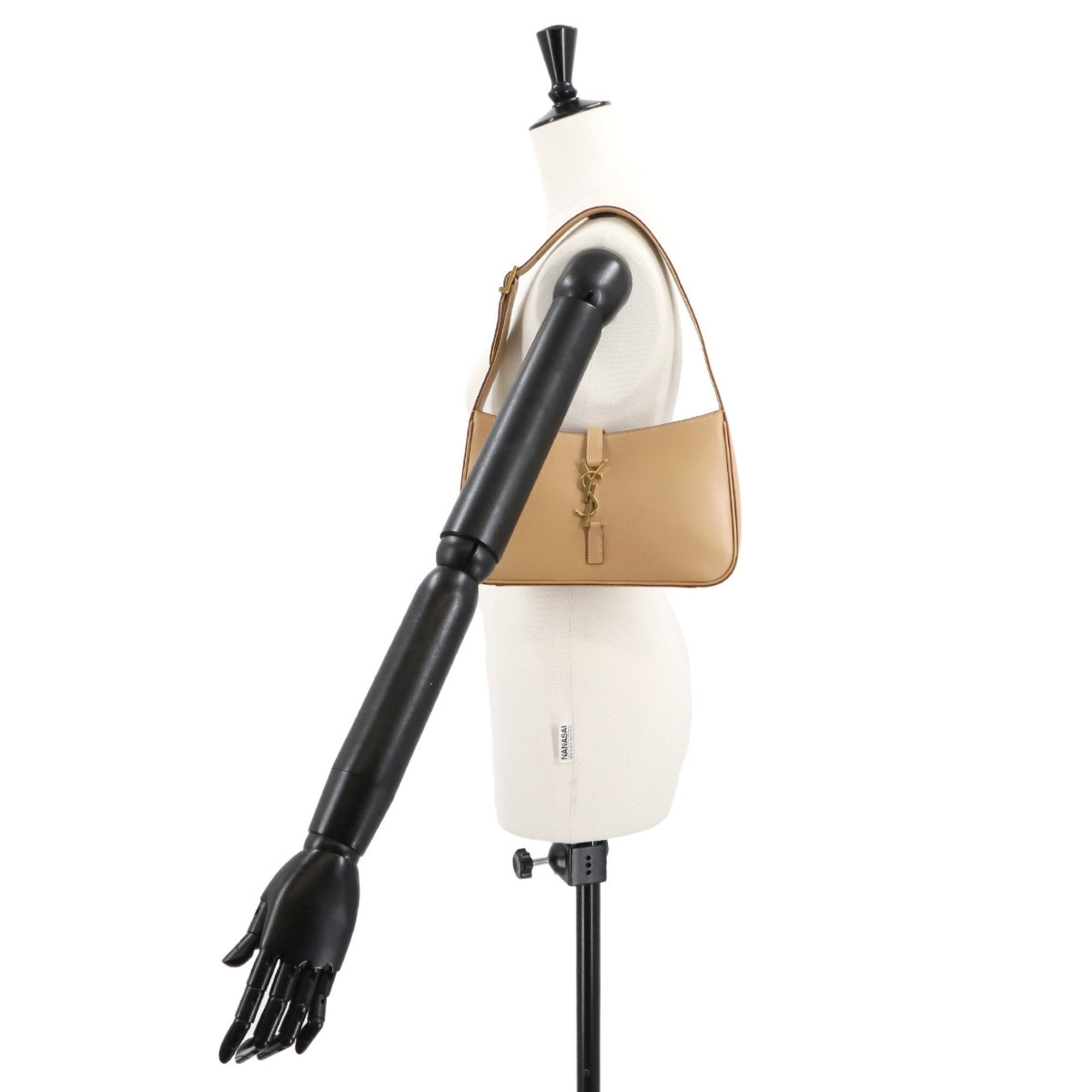 SLT Laurent Le Cassette Shoulder Bag, Beige Leather, 657228, Gold Hardware, LE5A7